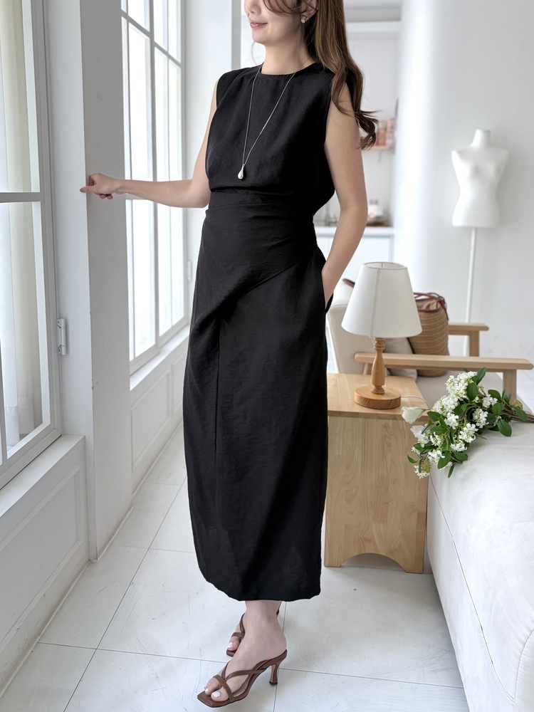 Effortless Wrap Dress (Black)
