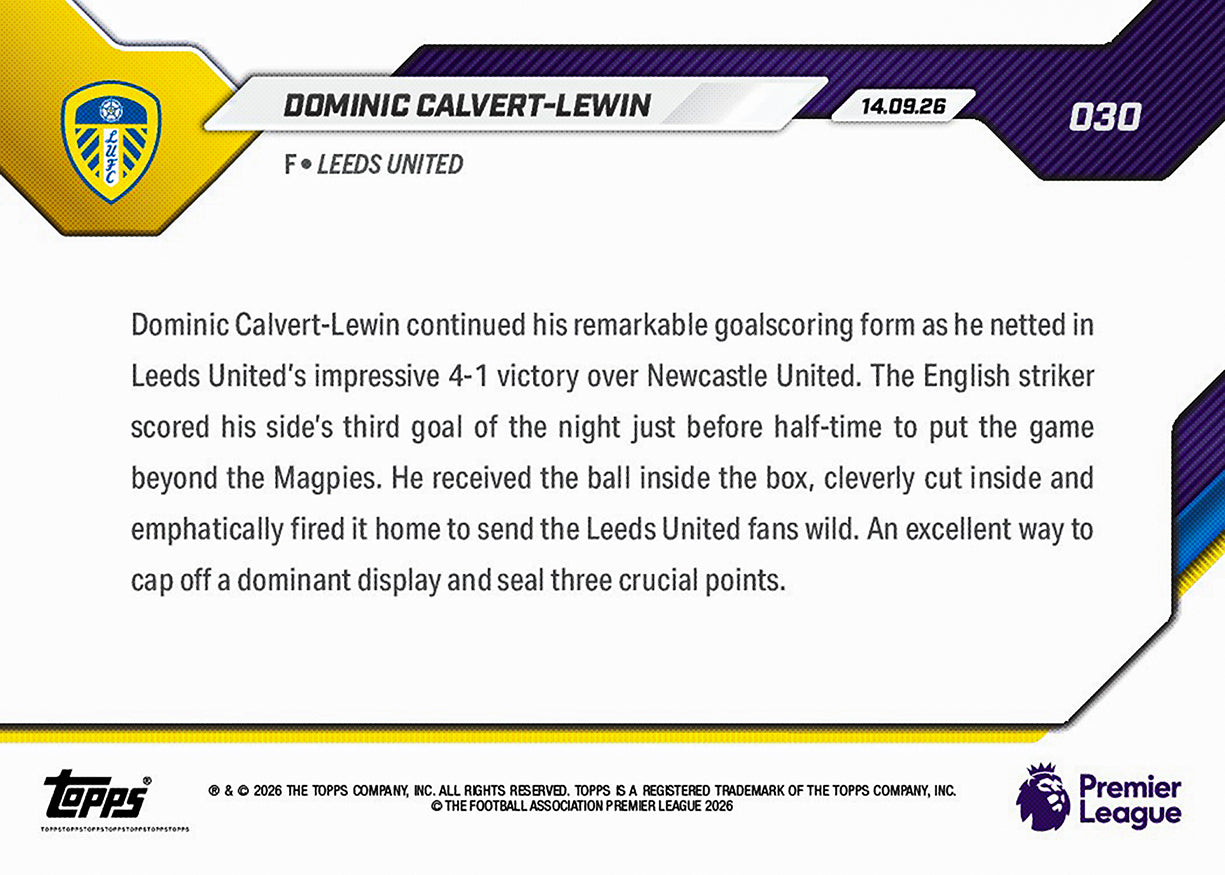 Dominic Calvert-Lewin - 2026-27 Premier League Topps NOW® #30【團購】