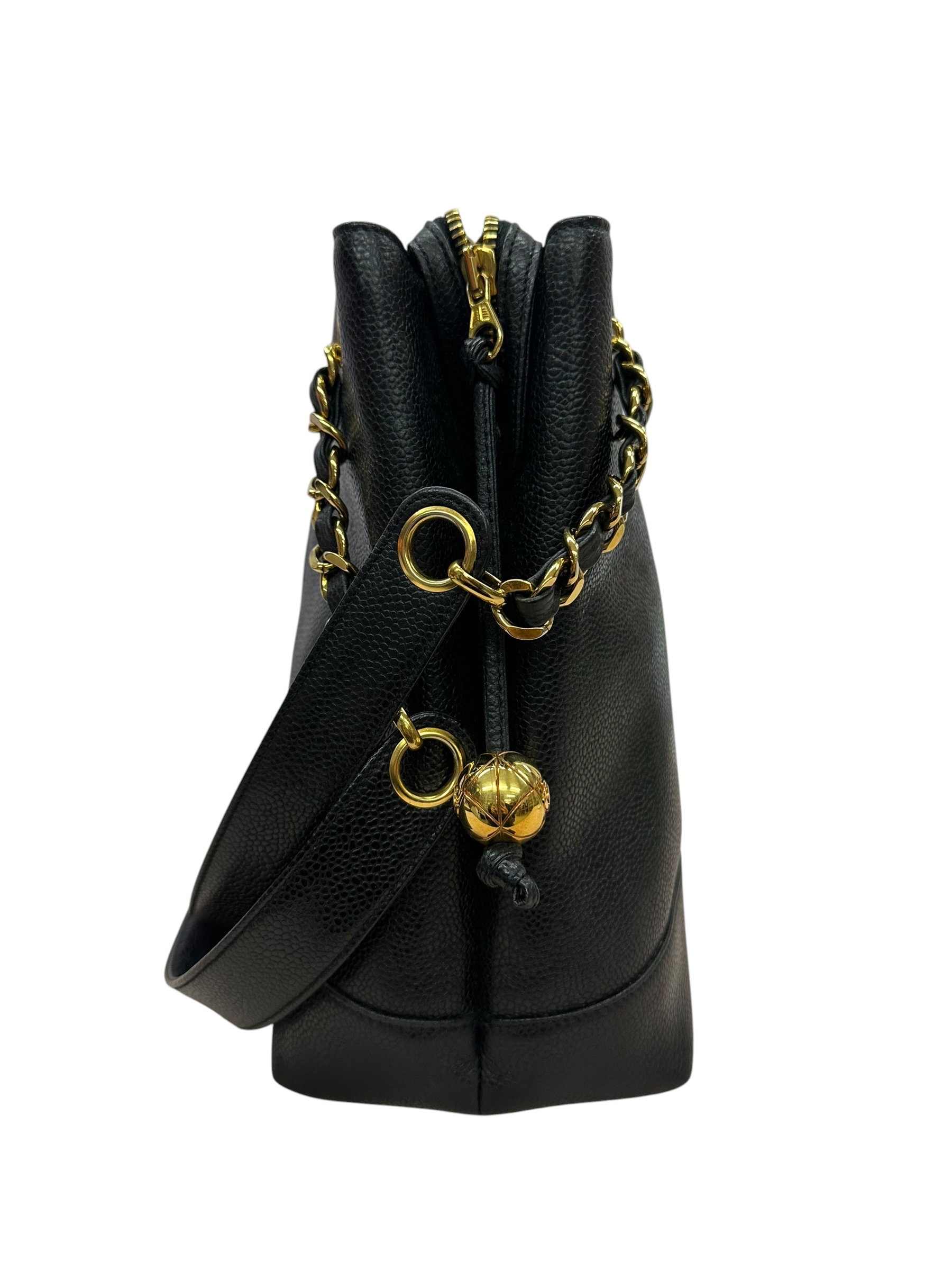 Pre-owned Chanel Black Caviar Leather Vintage Timeless Shoulder Tote / Product Code: 081601