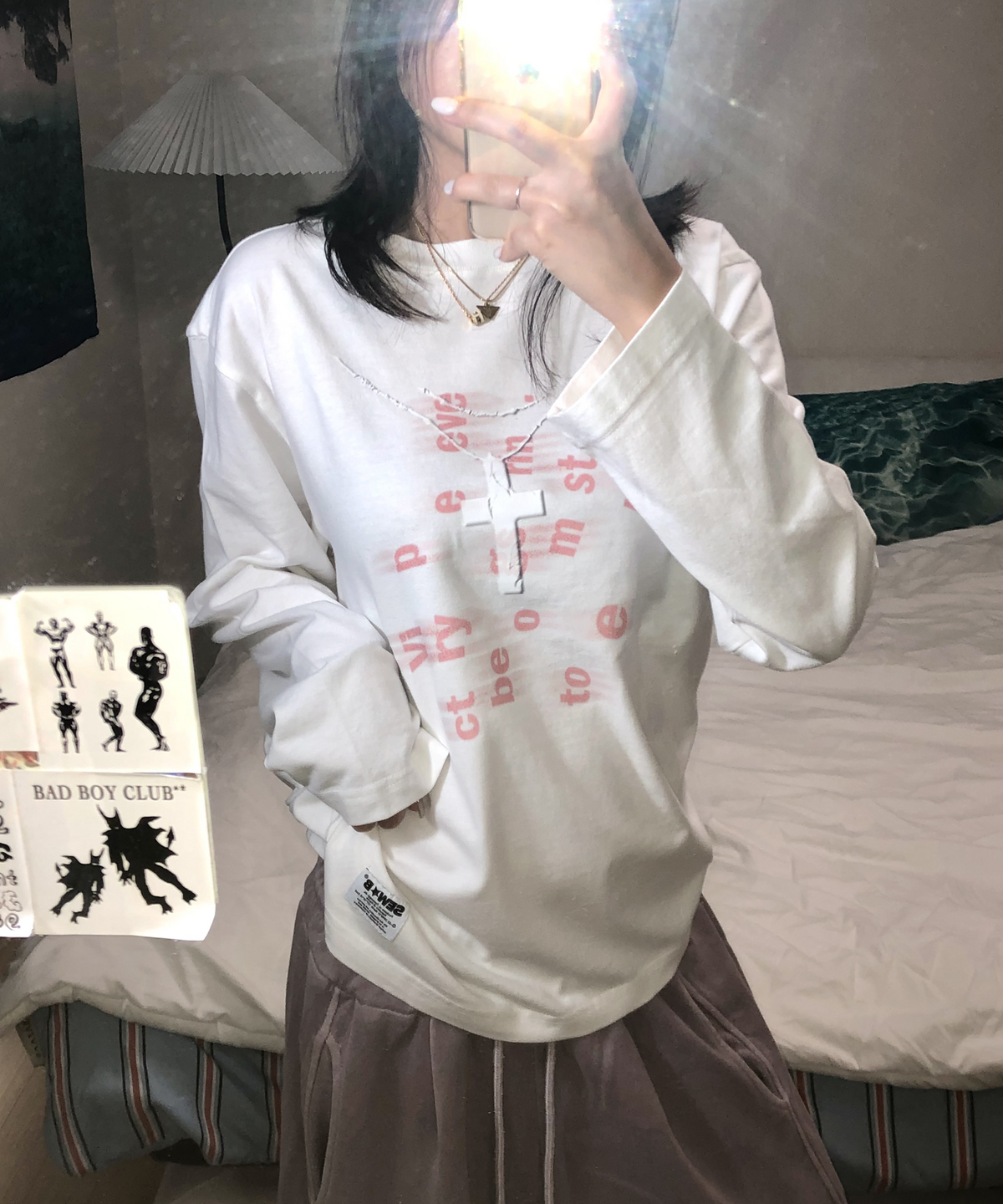 🇰🇷訂購｜SEW-B｜Overfit NECK PINK long-sleeved T-shirt 