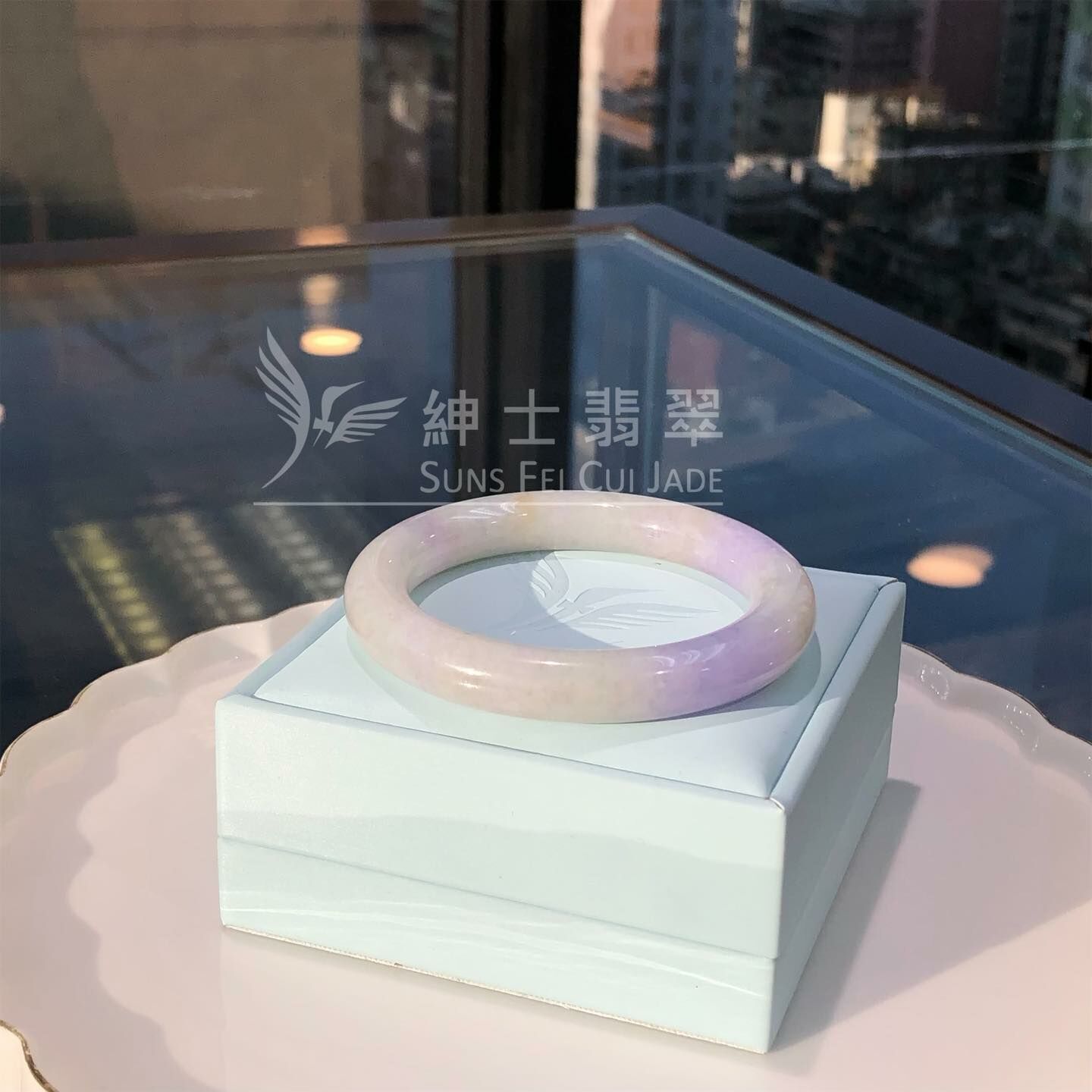 冰藍紫圓鐲56.3mm