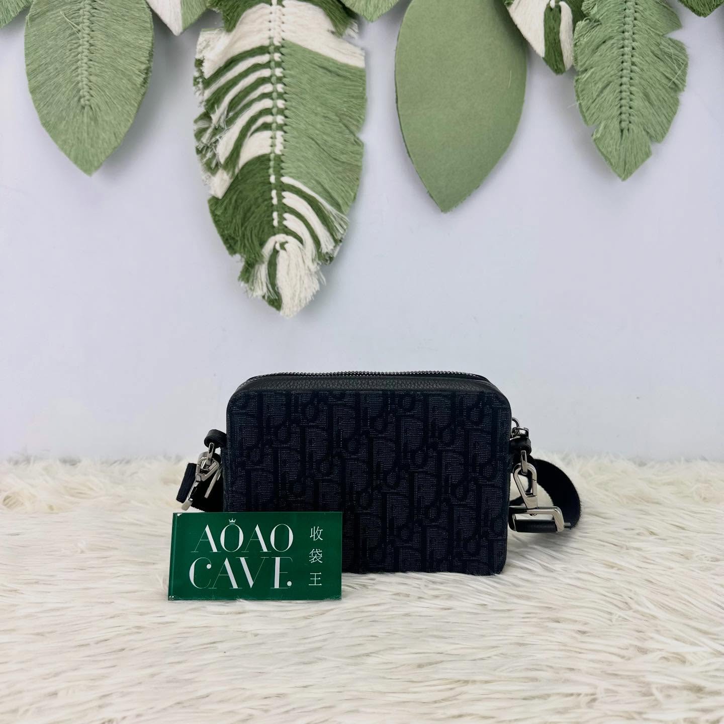 DIOR 🤍PRE OWNED Oblique Jacquard 黑色相機包 全套有單🖤