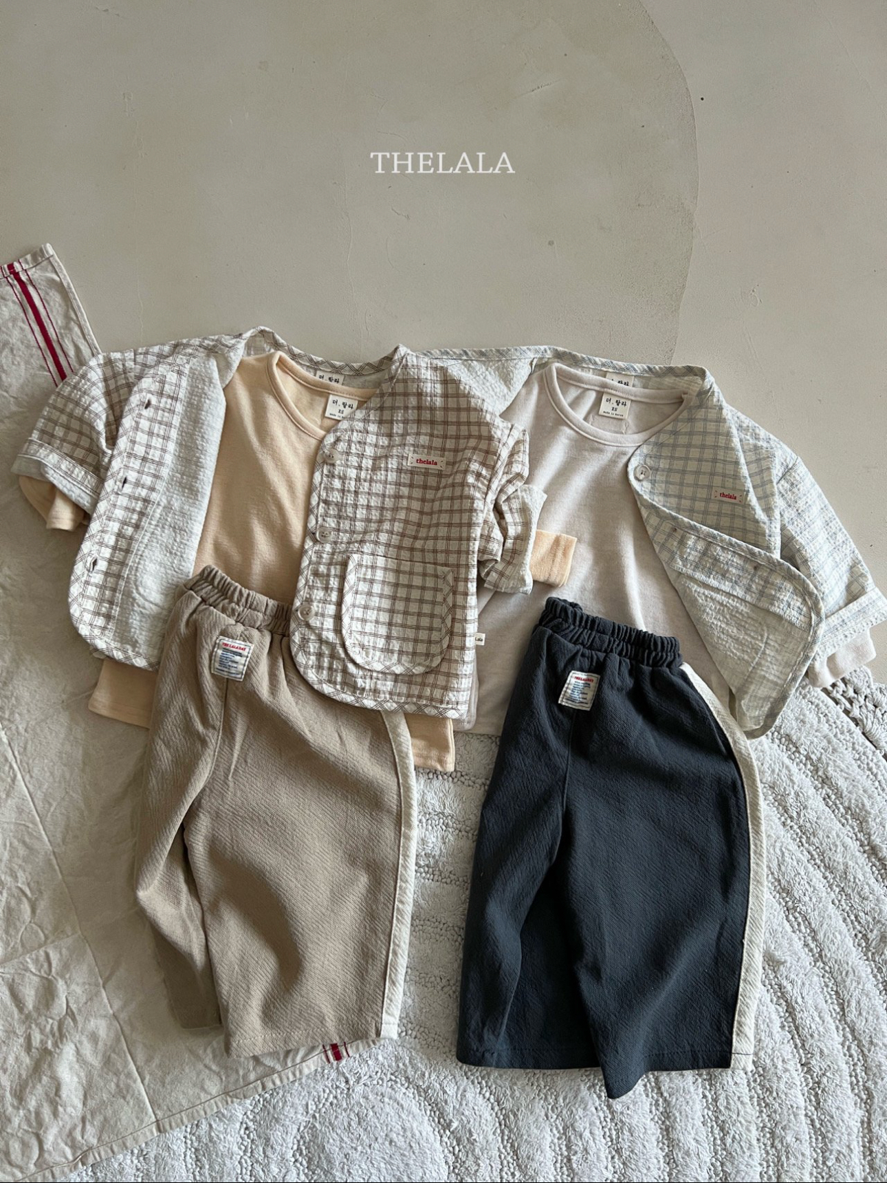 🌸預訂 韓國直送🌸🇰🇷THELALA兩色粗拼布邊闊腳褲