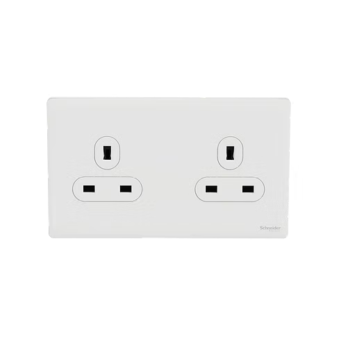 施耐德 Unica X 皎月白 13A孖蘇 插座