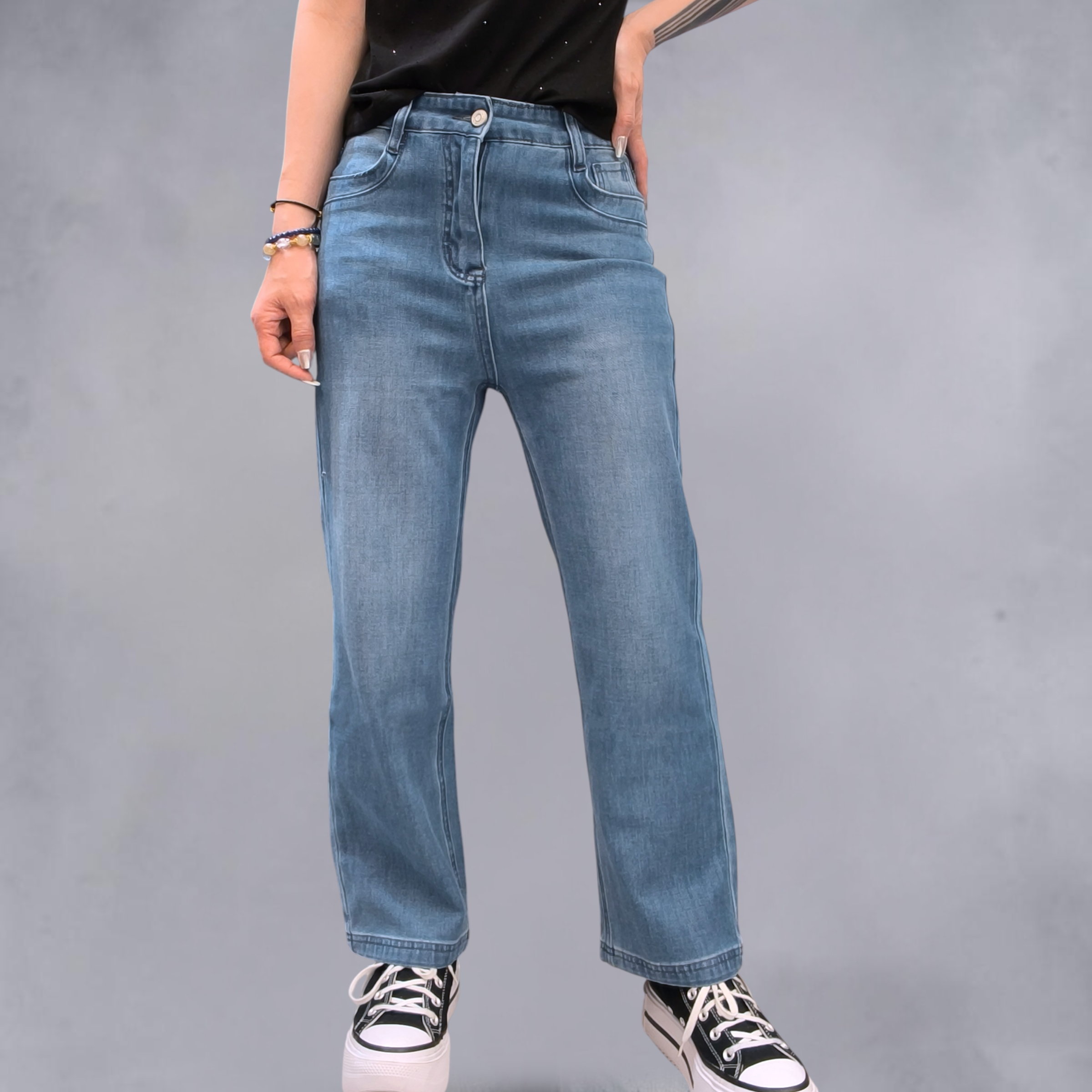 9分窄腳簿牛仔褲