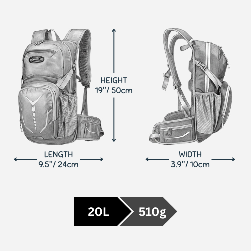 20 L Hiking Backpack / Riding backpack