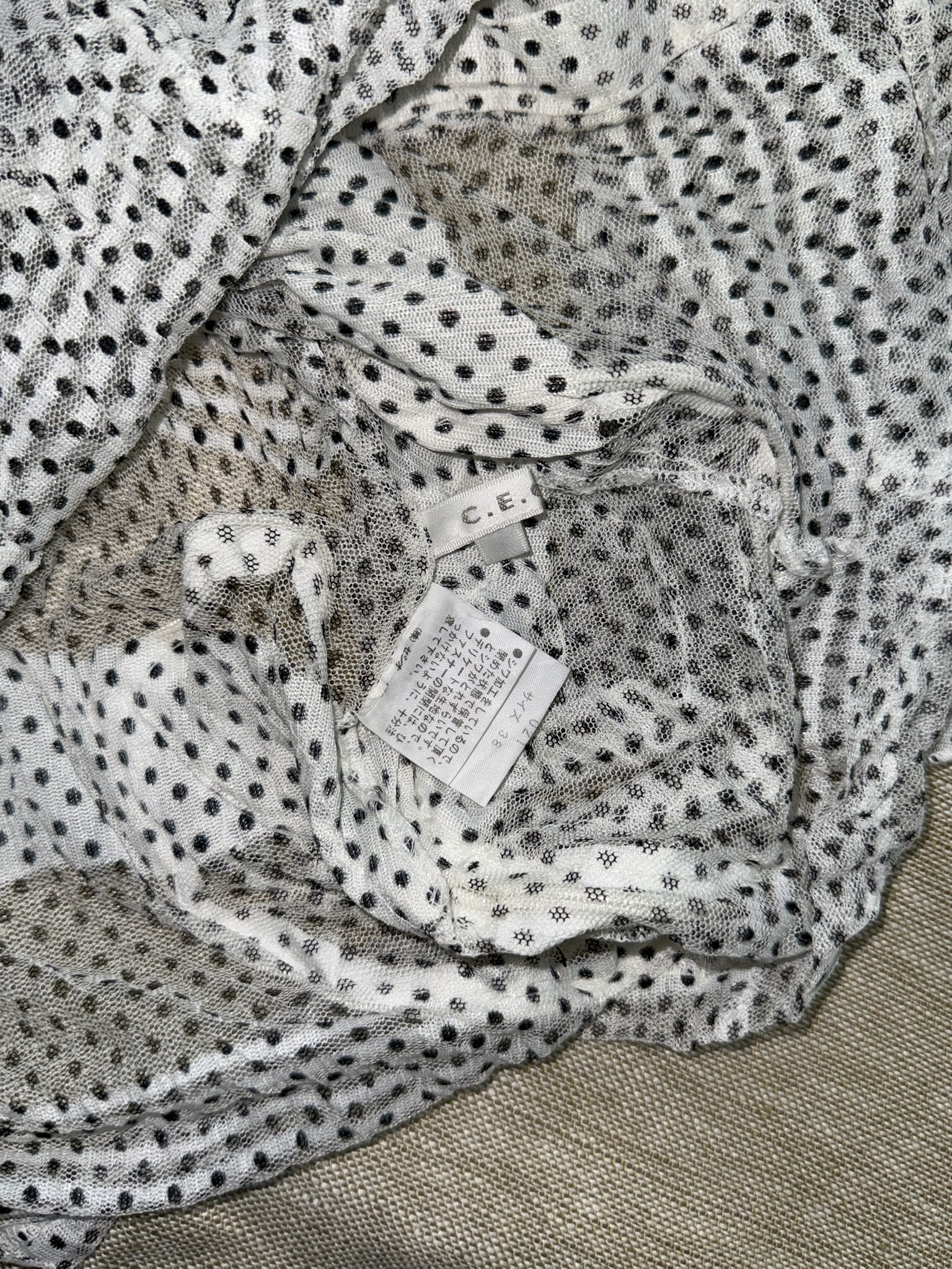 Sheer Mesh Polka Dot Top