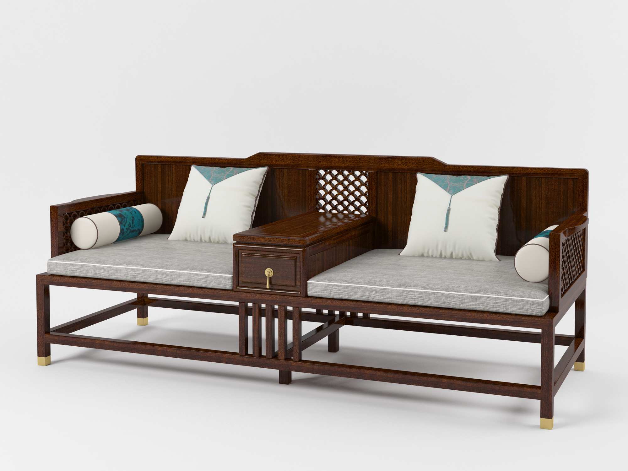 兩座相連椅連抽屜