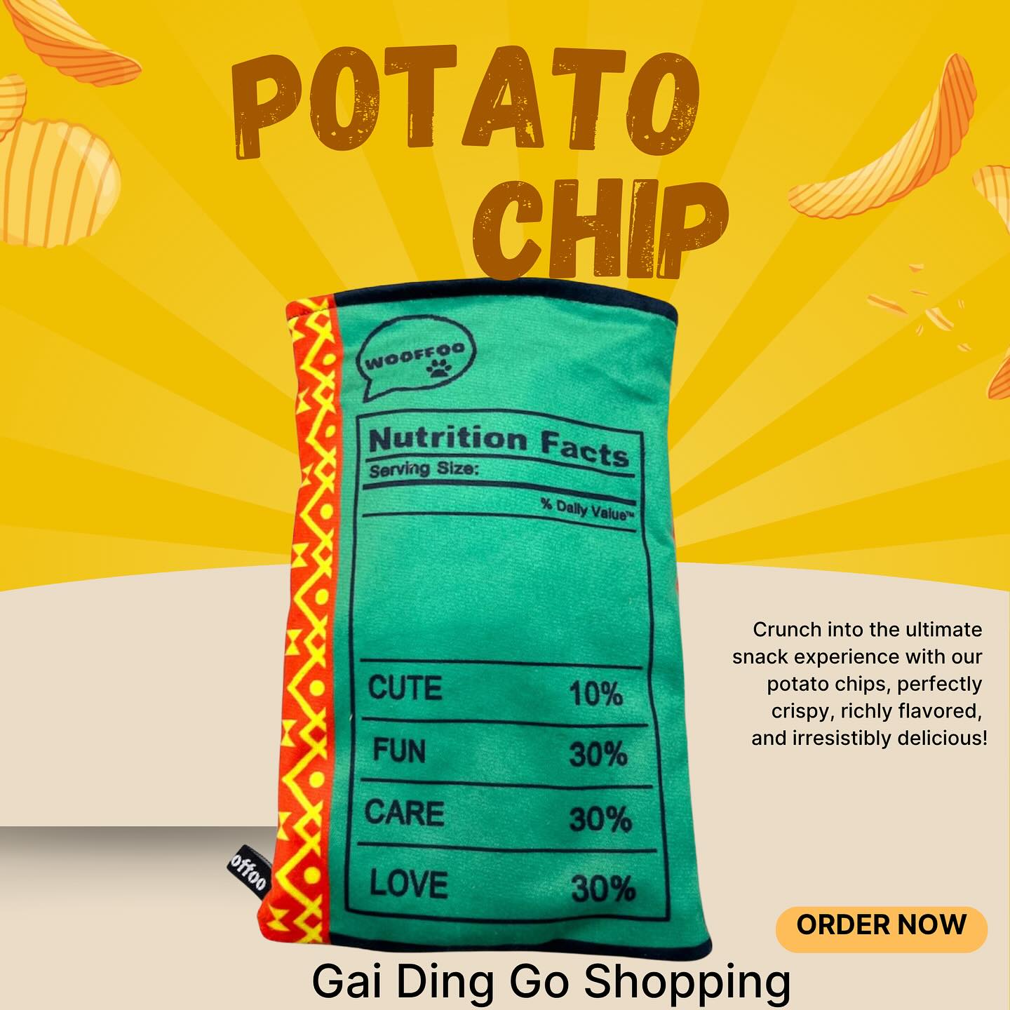 浪浪薯片 🌶️Spicy  Potato Chips🌶️咔…. 咔….. 咔…….✨ 嘩！原來一包薯片🥔, 真係好得意😍薯片🥔仲可以一片一片拉出嚟,拉出薯片個陣嗰聲真係好有趣！（一邊啦，一邊流口水😅)每次都會有新鮮感，真係開心到爆！🎉💖呢個玩具唔單止係玩具，仲係小朋友嘅好拍檔！無論係屋企定係出街，熱浪薯片都會帶來滿滿嘅歡樂！快啲嚟一齊探索呢個有趣嘅世界啦！🌈🔸 浪浪薯片 🌶️會發出SaSa 聲🔸 可以把零食🧀收藏在浪浪薯片 🌶️袋內， 而每一片薯片都可以藏食🍬🎁 可以讓🐶🐱享受有趣的鼻子遊戲🔸 浪浪薯片 🌶️袋除了可以藏食外,   浪浪薯片 🌶️可以跟🐶🐱, 進行拔河遊戲享受親子時間🥰🔸 Size :  浪浪薯片 🌶️袋 24 x 15cm   薯片🥔約40 cm  ⚠️注意⚠️ 清洗方法🧺 ： 浪浪薯片 🌶️ 藏食玩具建議先 放入洗衣袋才放入洗衣機清洗 或手冼,及配合寵物用嘅清潔劑, 並風乾#dog #cat #pet #hk #hongkong #petshop #onlineshopping #petlover #寵物用品 #毛孩 #禮物 #狗 #貓 #寵物 #貓星人 #hampers #狗玩具 #貓玩具 #寵物玩具 #狗仔衫 #寵物市集 #貓狗用品 #hkigshop #igshop #hkig #gaidinggoshopping #hkpetshop  #present # japan#potatochips