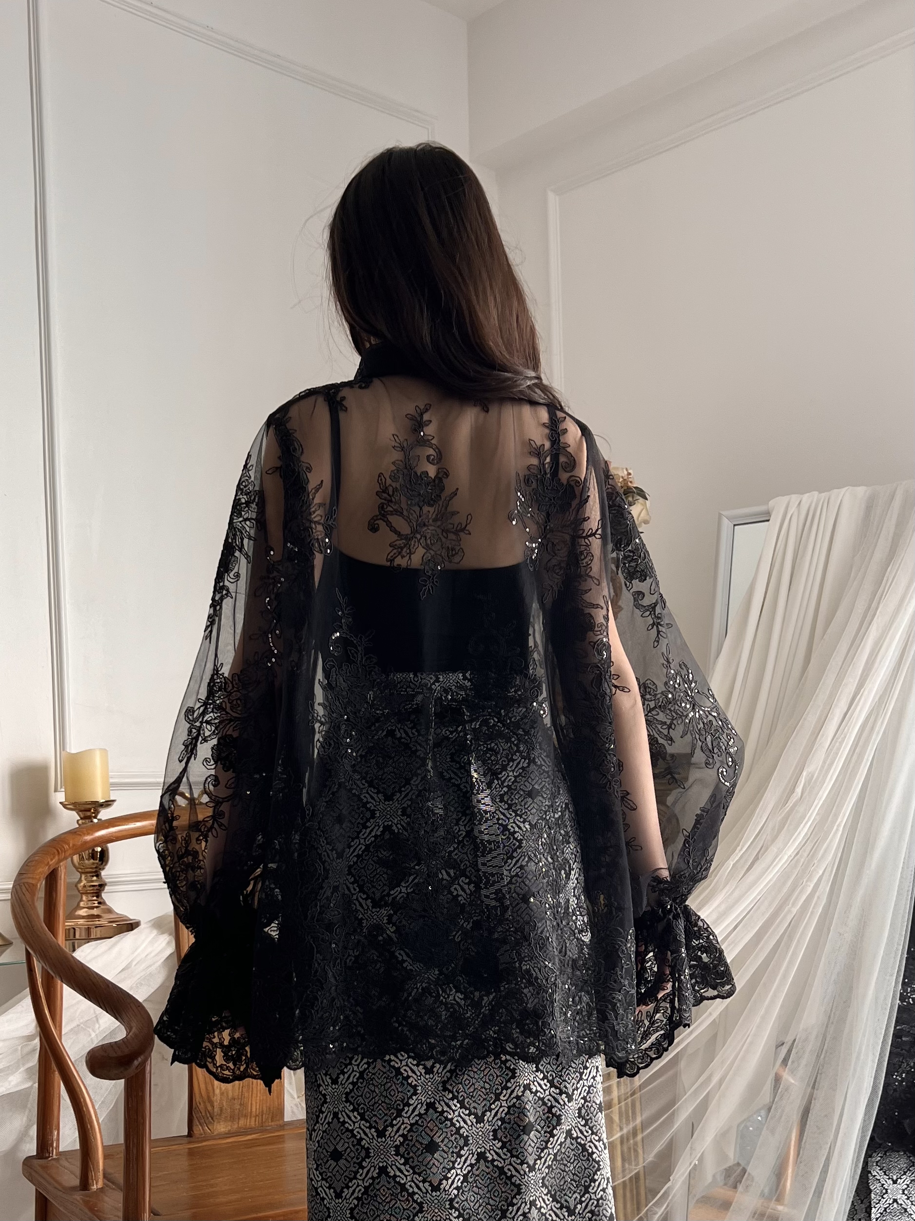 Angel Lace Blouse in Black