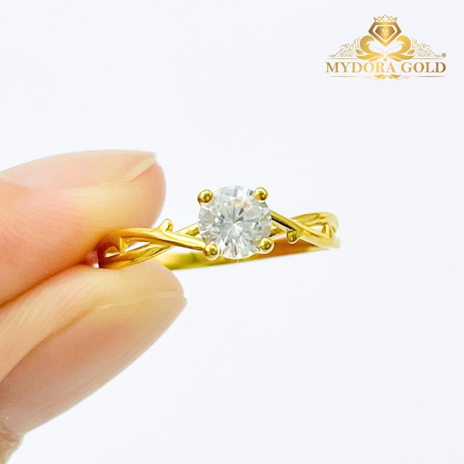 MYDORA Emas 916 Cincin Batu CZ Classy Twist l EMAS 916/22K