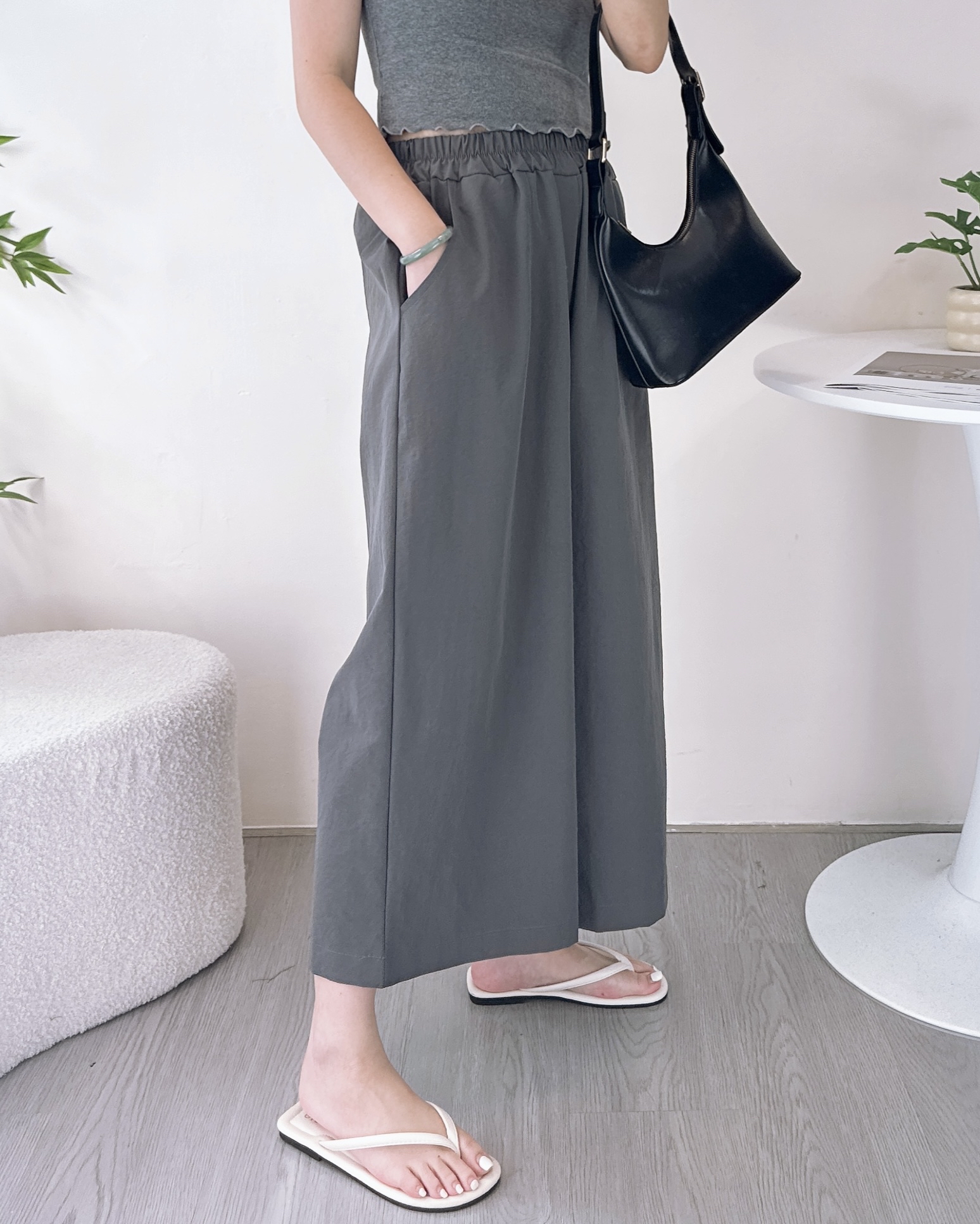 全橡筋腰極輕速乾料闊褲 4色