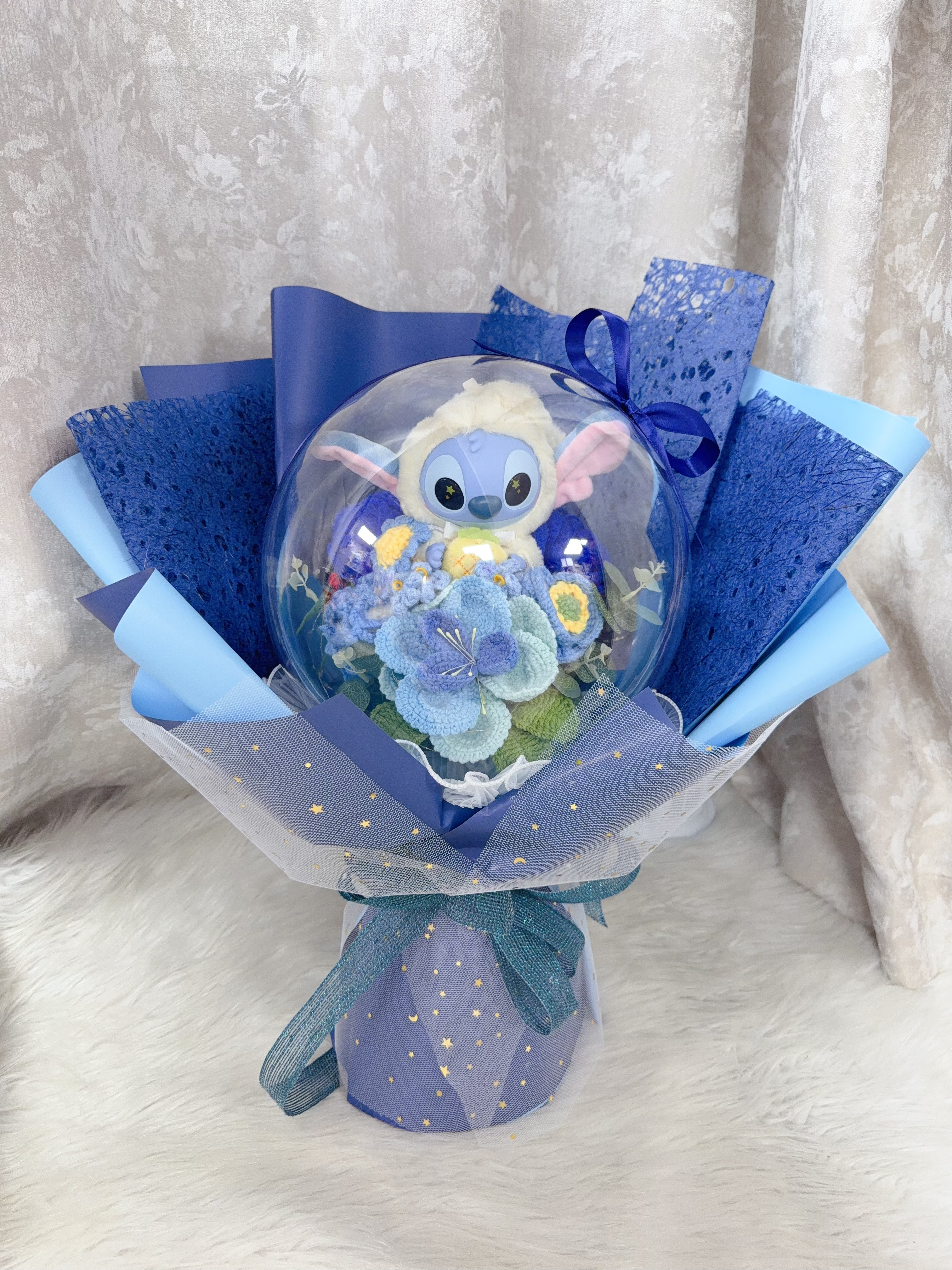 史迪仔波波球編織花束