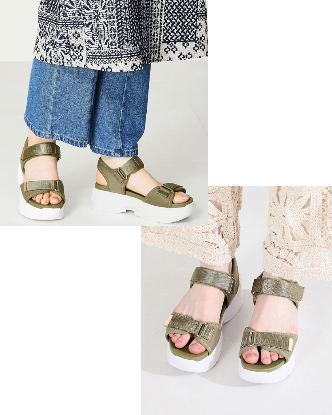 日本代購【 2026新商品 日本直送 ORiental TRaffic 超輕量厚底魔術貼運動涼鞋 Lightweight Platform Sports Sandals 】