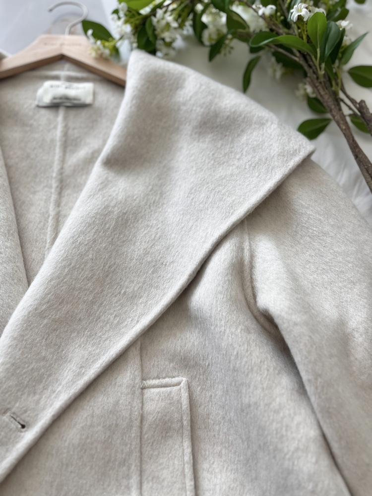 [70% Wool] Parisian Belted Wool Coat (Oat)