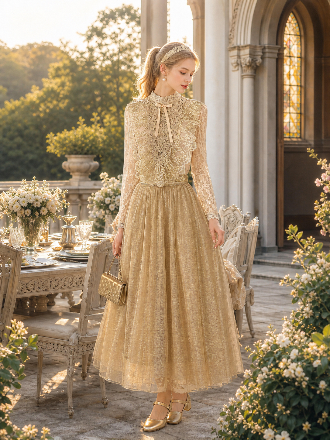 金蕾絲魔法童話Antique Lace Blouse