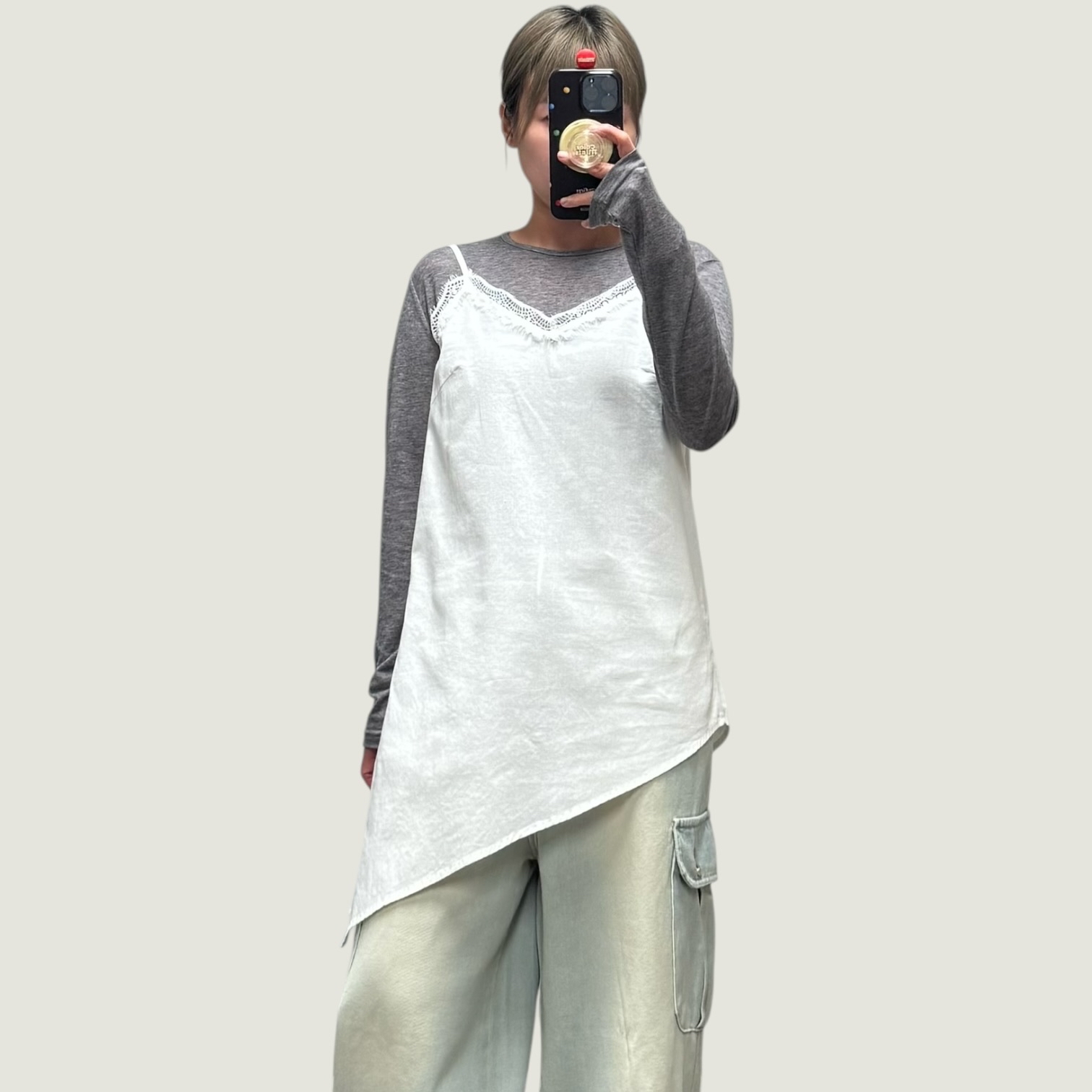 221043 Lace吊帶斜腳背心