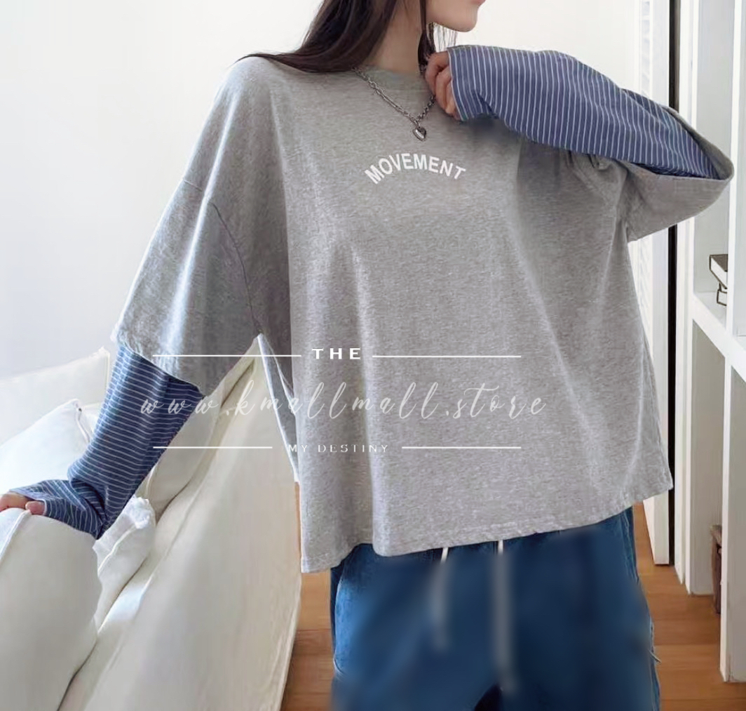  🍂初秋預訂✅ 假兩件英文字Tee