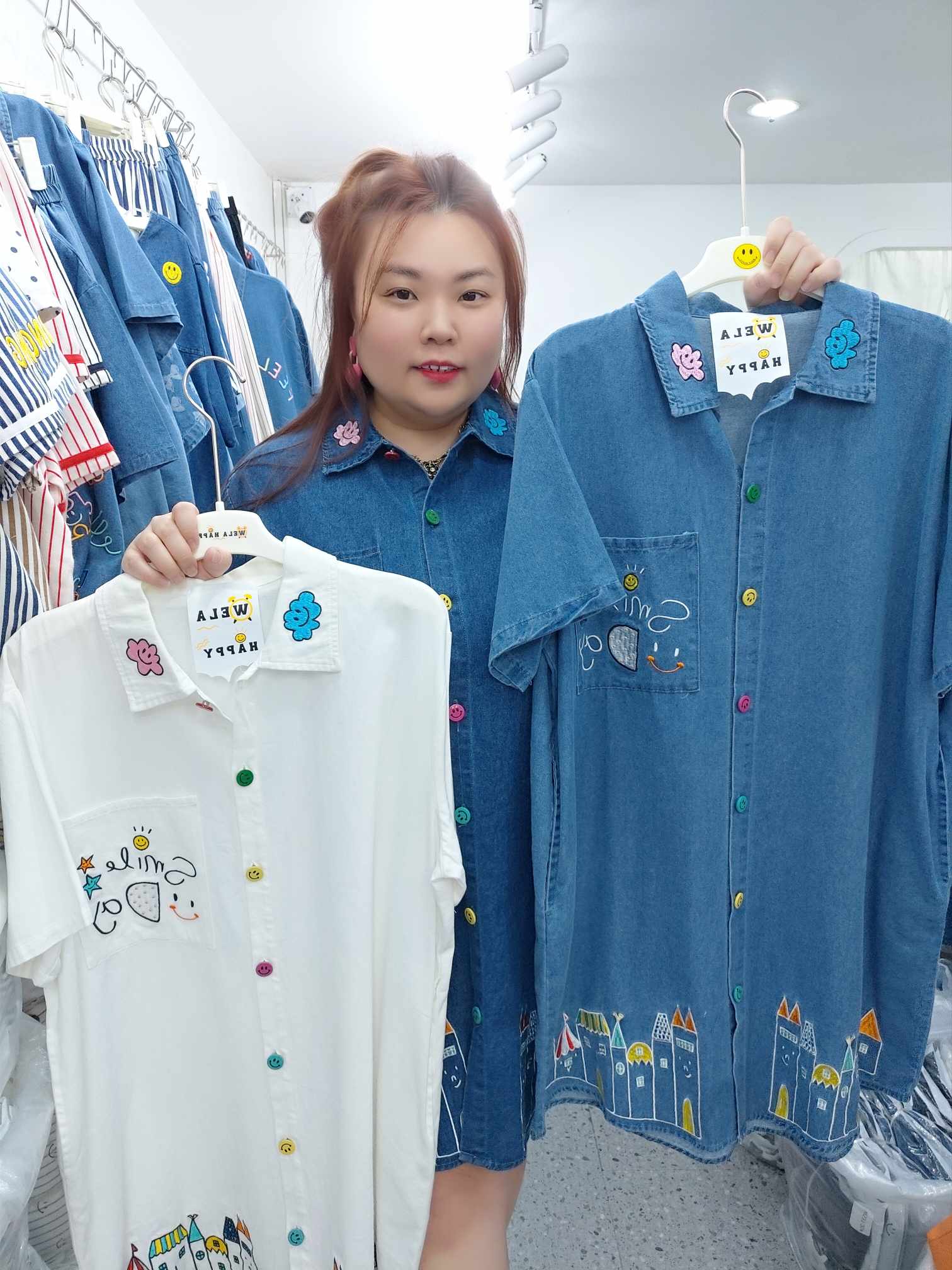 ENE11 城堡刺绣图案连身裙