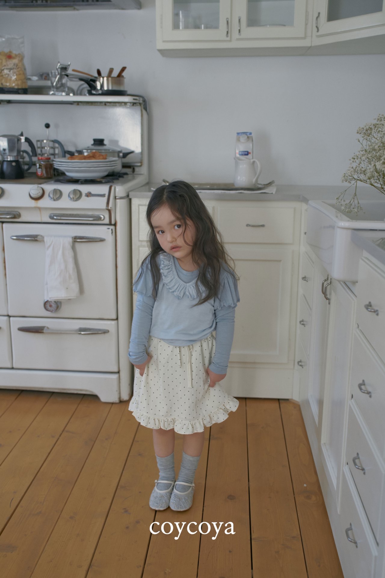 🌸預訂 韓國直送🌸🇰🇷COYCOYA兩色彈性翼形褶皺長袖上衣