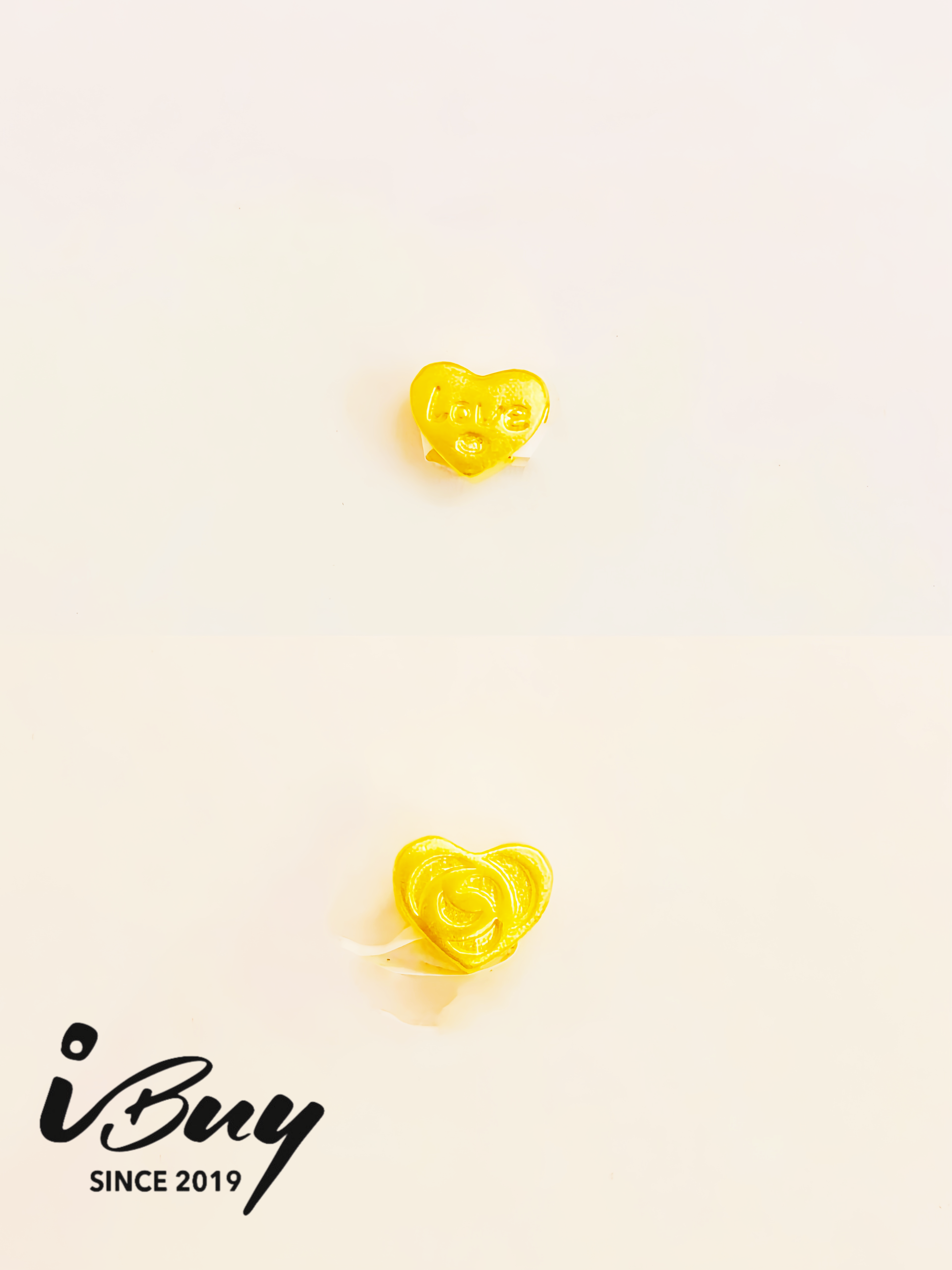 999 GOLD HEART SHAPED ROSE BEAD 999 金 爱心型玫瑰