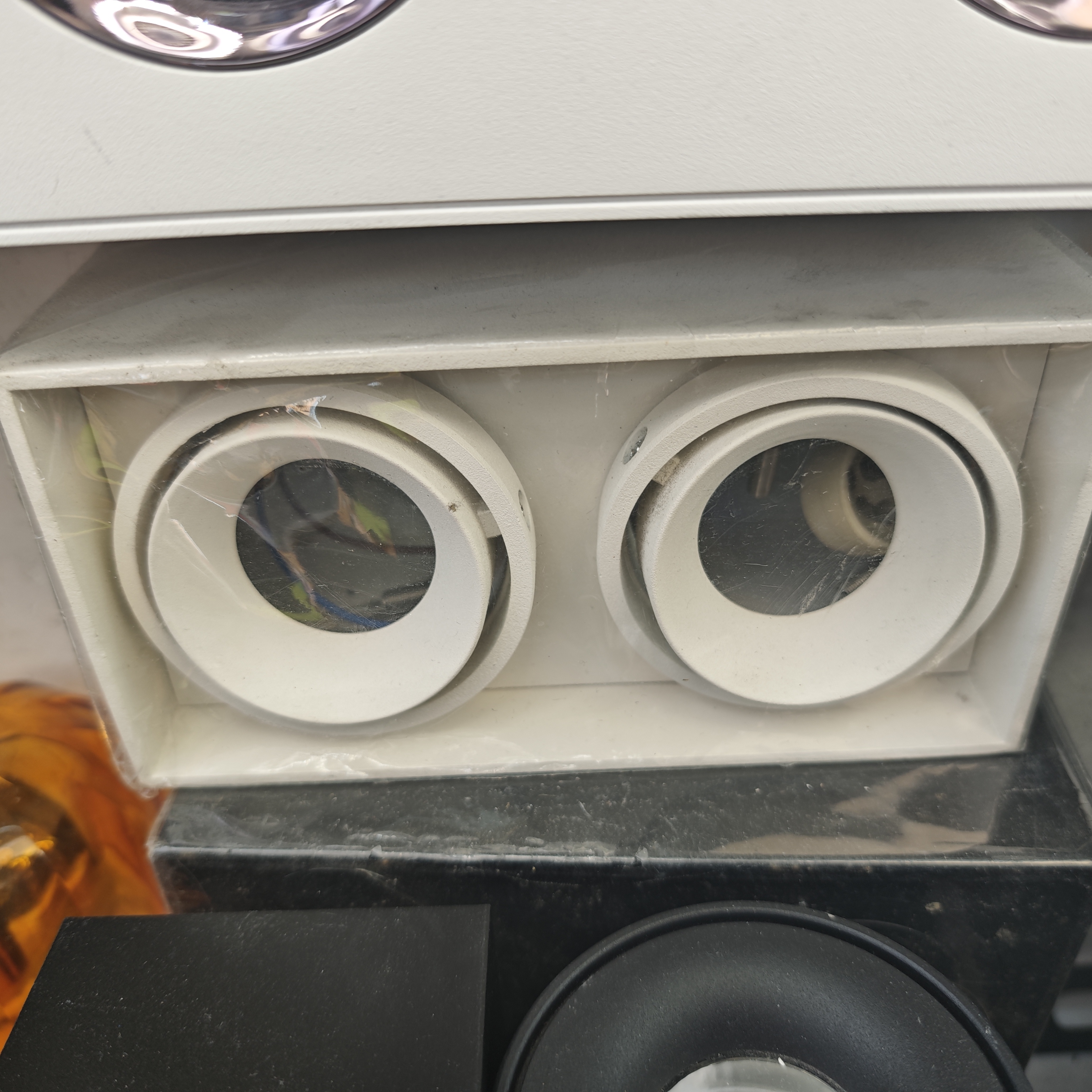 方形盒仔燈 白色靜謐系列 雙頭盒仔燈燈殼 孖燈燈盒可換GU10燈膽 可調整照射角度