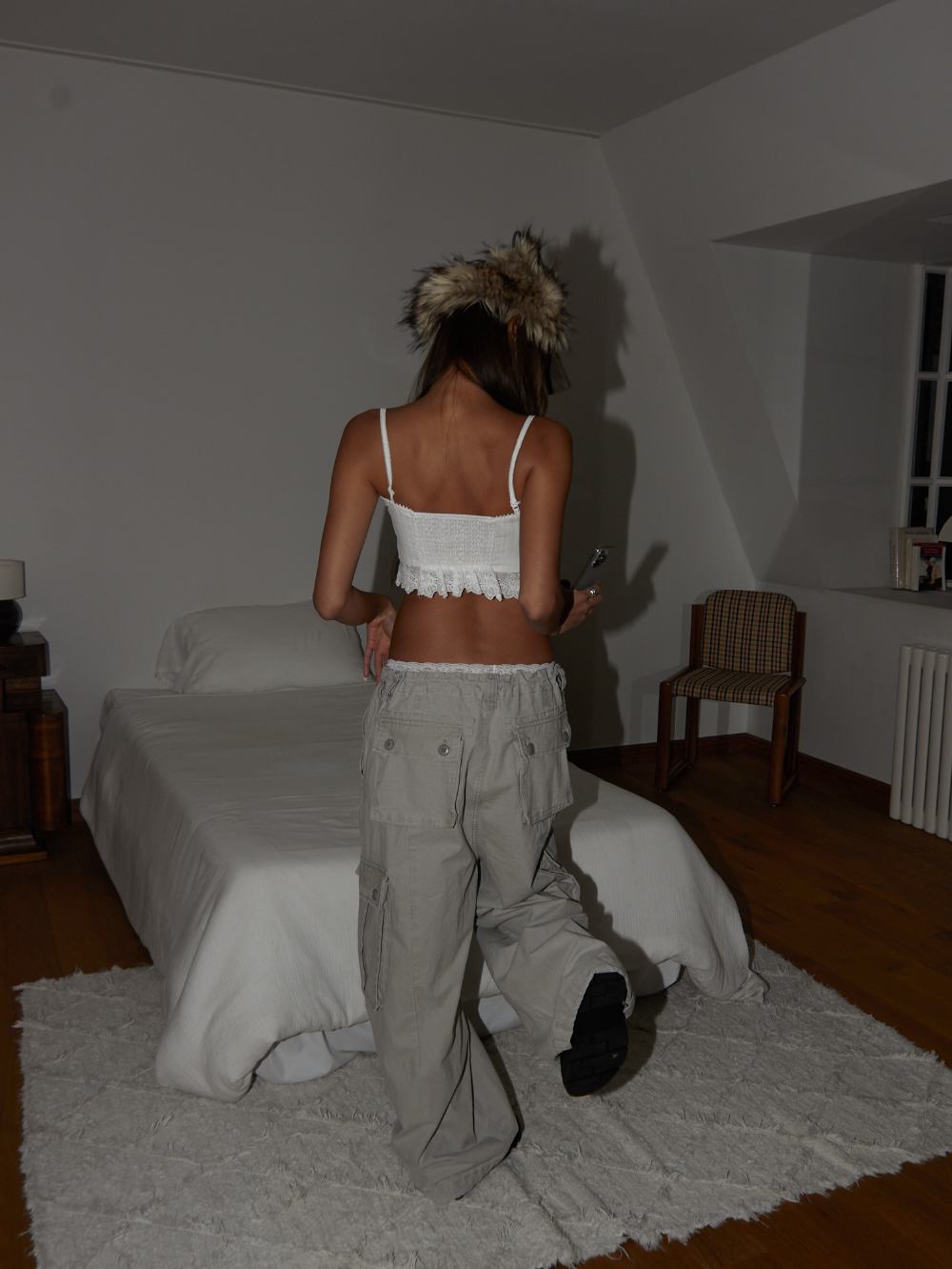 Drawstring Cotton Cargo Pants