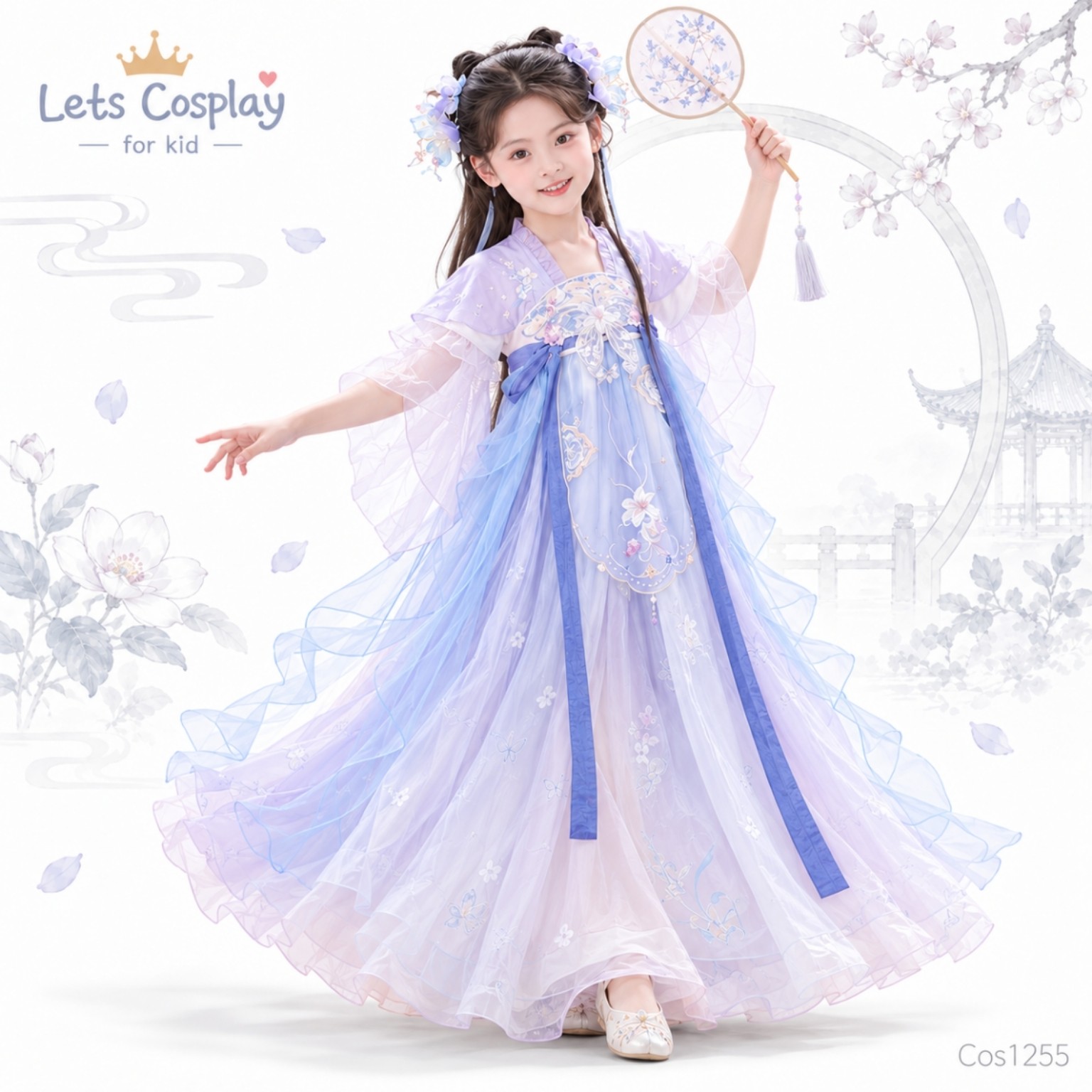 女童中華文化日嫦娥主題中式古裝｜中秋節服裝學校表演服 110–150｜Lets Cosplay COS1255
