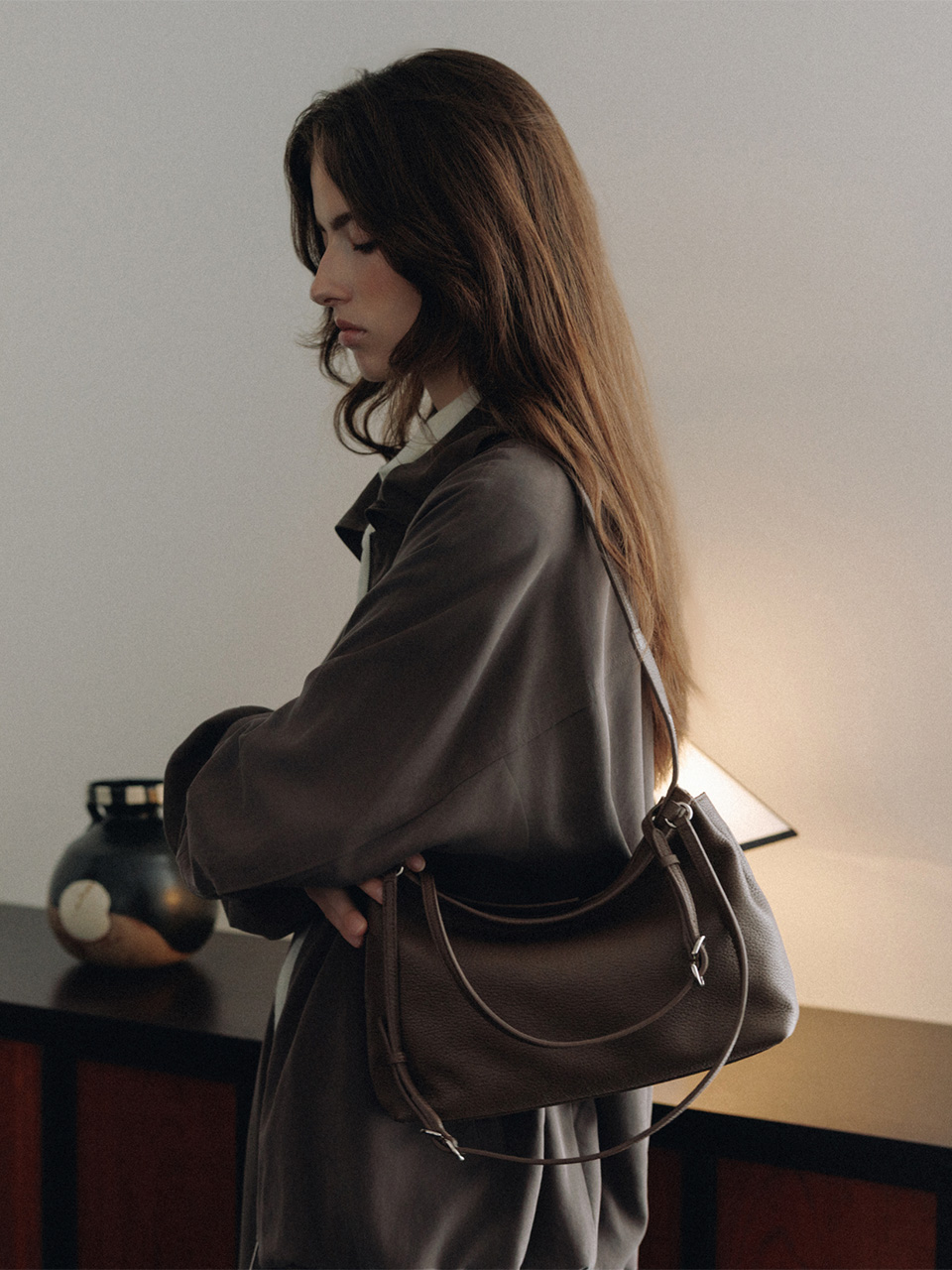 LOEUVRE Sac de Truffle Medium 荔枝紋牛皮多背法托特肩背包 (Soft Umber)