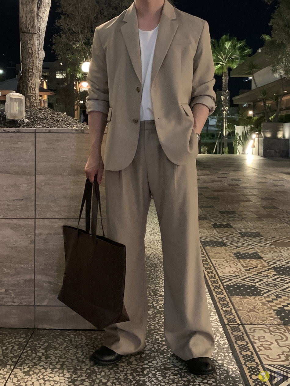 【100%保證韓國直送】韓國品牌原創系列 輕盈垂墜兩款褲型可選極簡西裝套裝 🧥 [3 color] RL114916