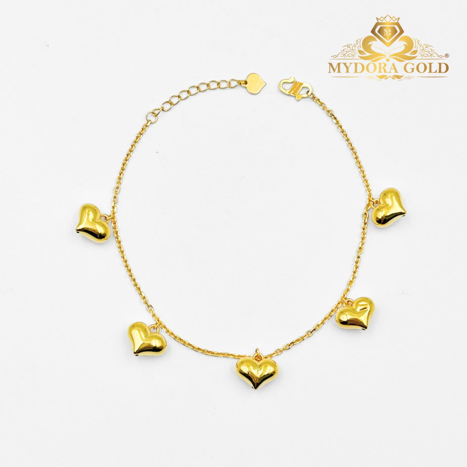 MYDORA Rantai Tangan Sauh Gantung 5 Mini Love Licin l EMAS 916/22K