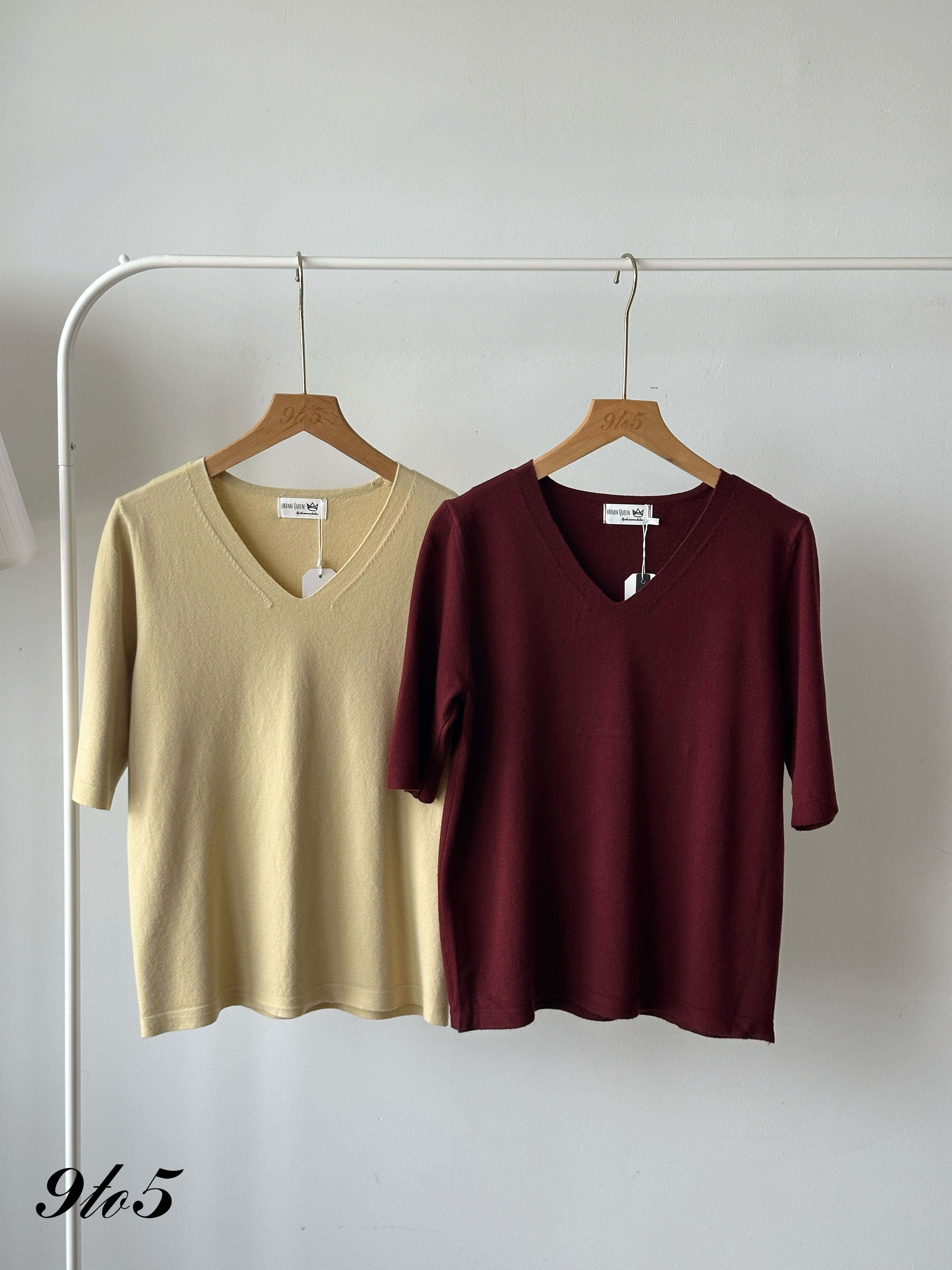 T4253 V Neck Knit Top - 5 Colors 