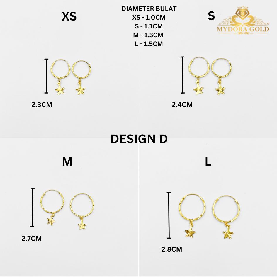 MYDORA Subang Bulat Gantung Series | EMAS 916/22K