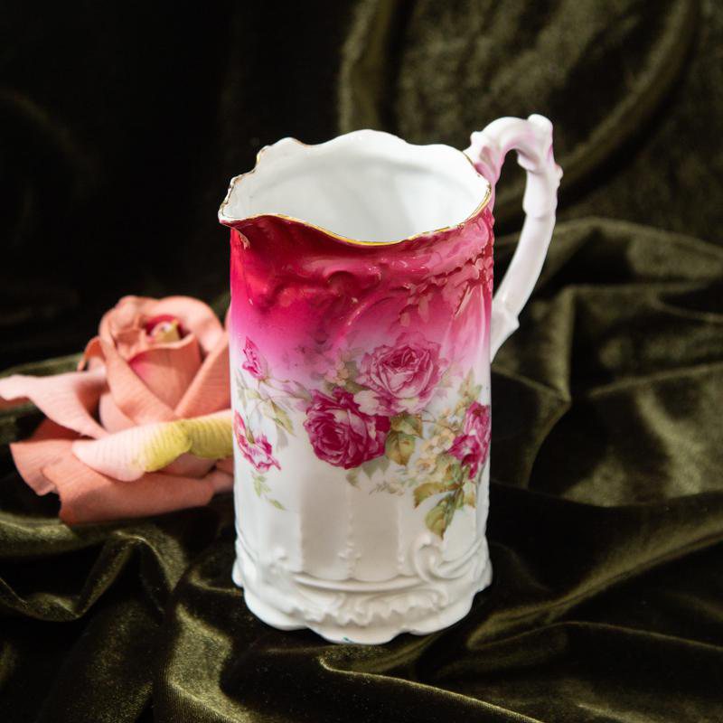 Antique Sophisticated Blossoming Rose Water Jug/Pitcher / Vase (CE009)