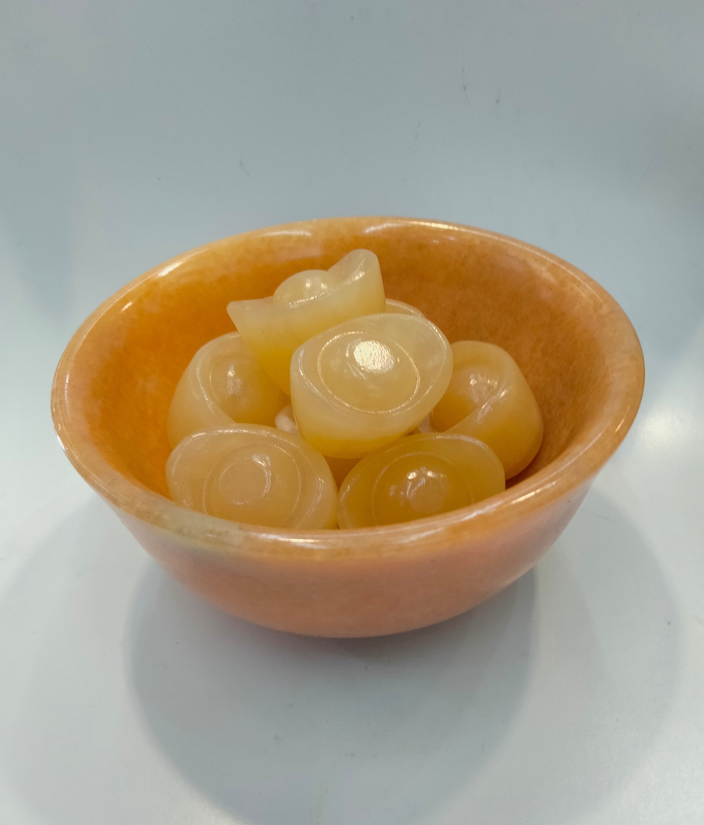 黃玉聚寶盆 (連8粒黄玉元寶)