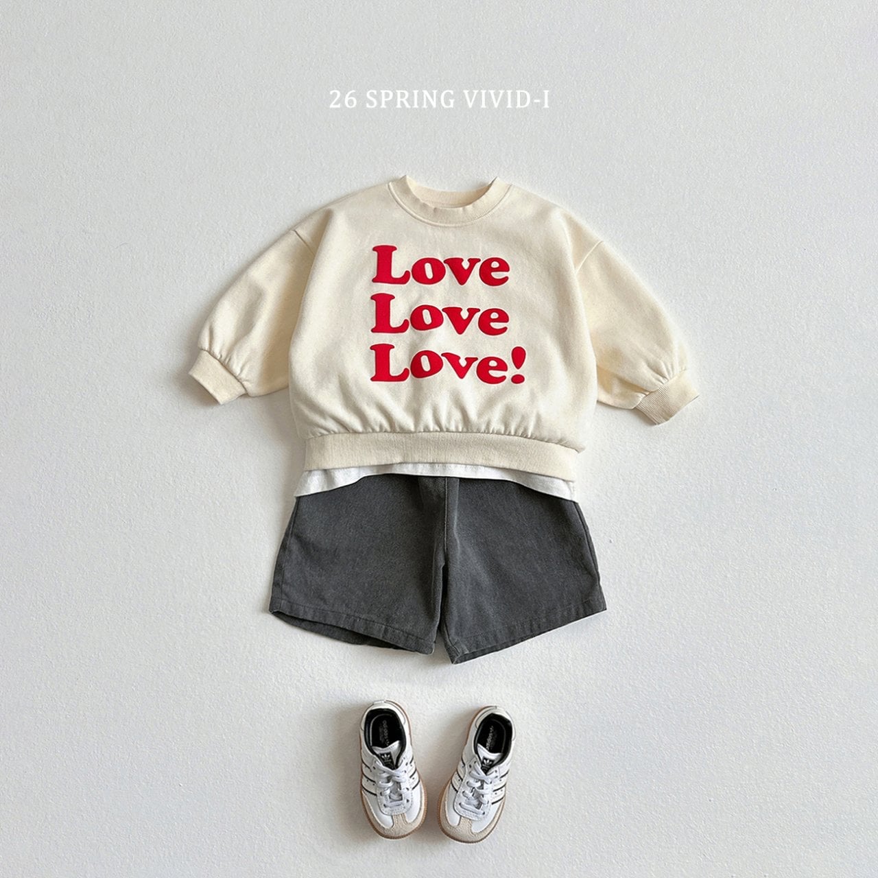 🌸預訂 韓國直送🌸🇰🇷VIVIDI兩色立體Love印花寬鬆衛衣