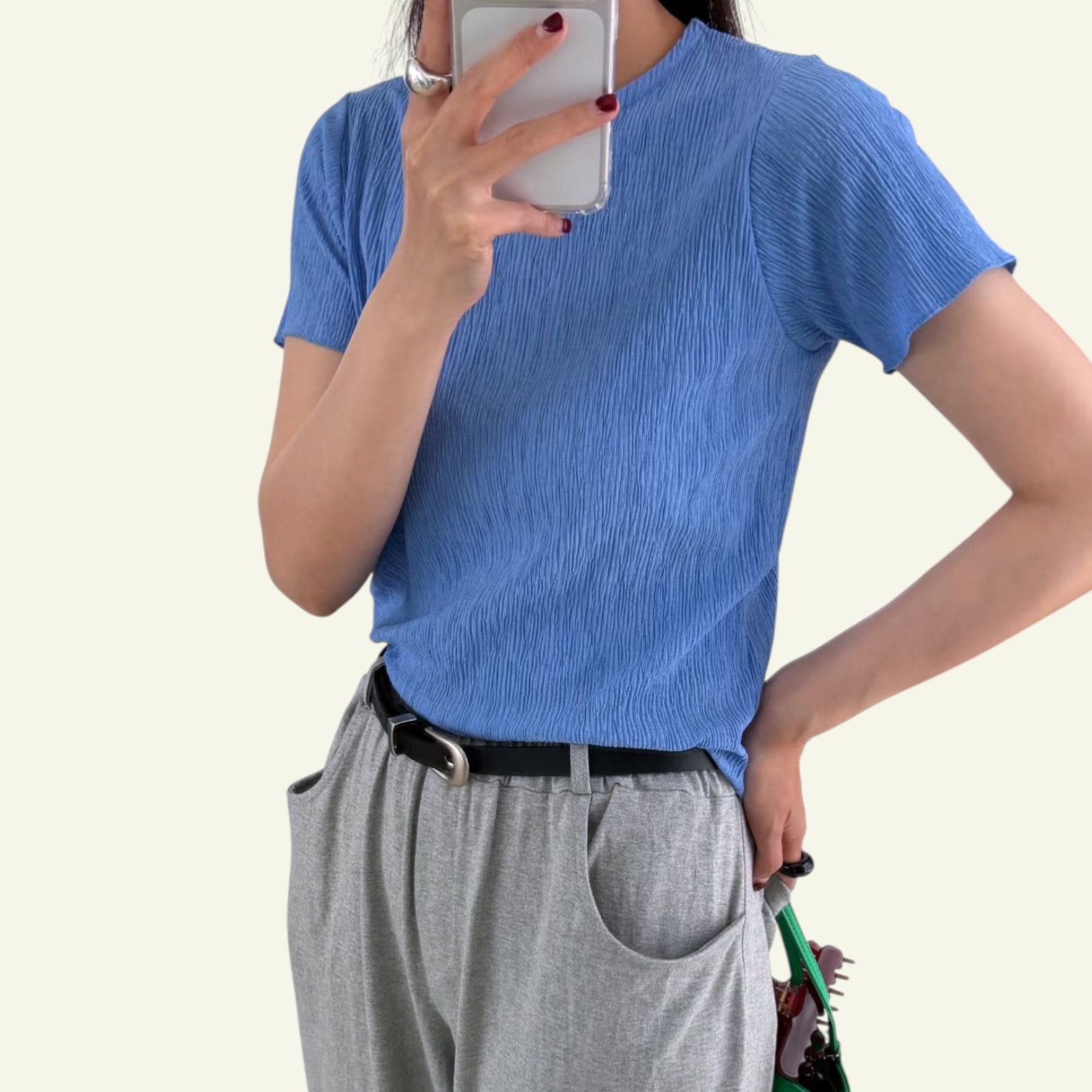 221405 皺布短Tee
