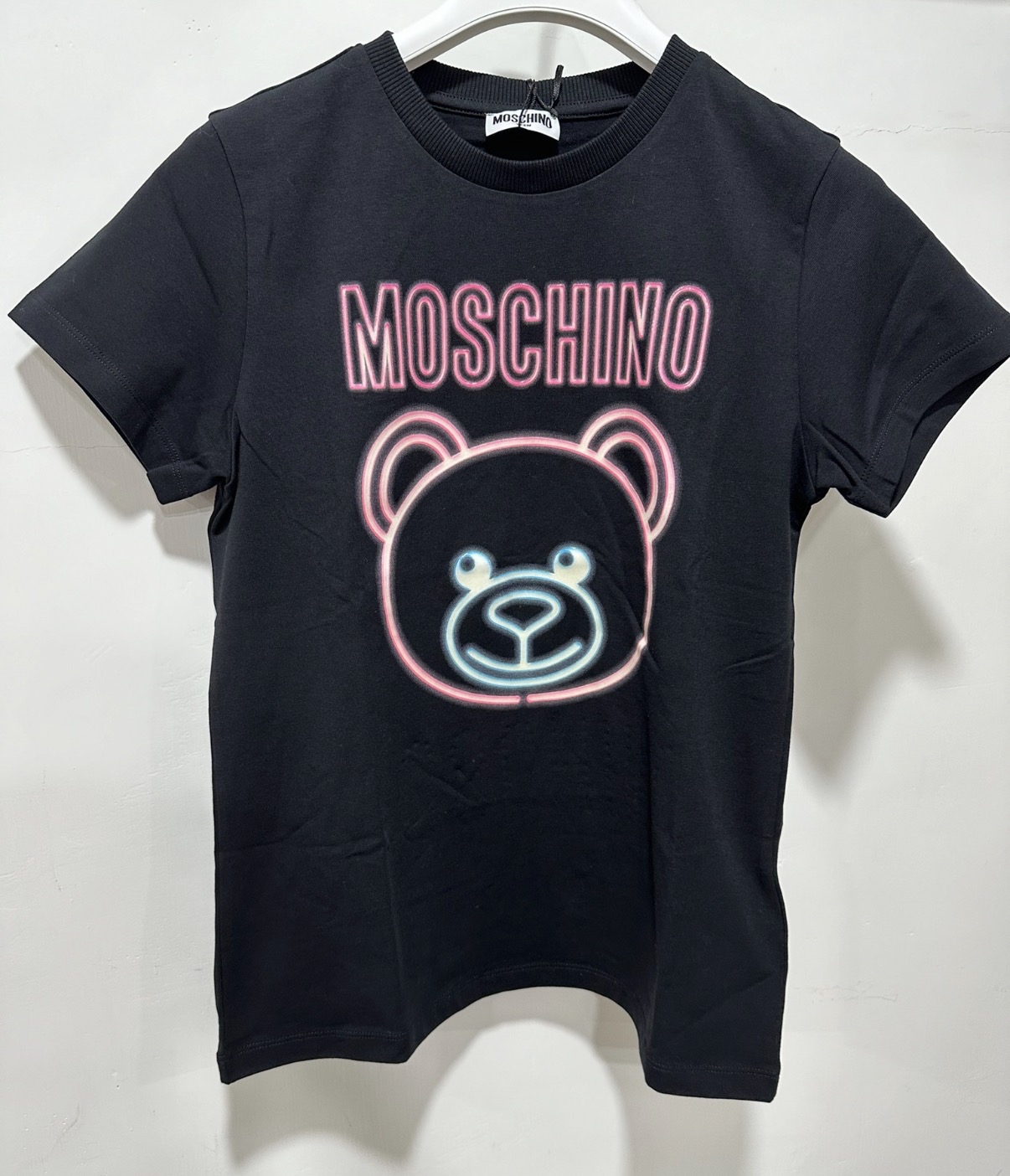 Moschino Neon熊仔黑色Tee（童裝12碼）