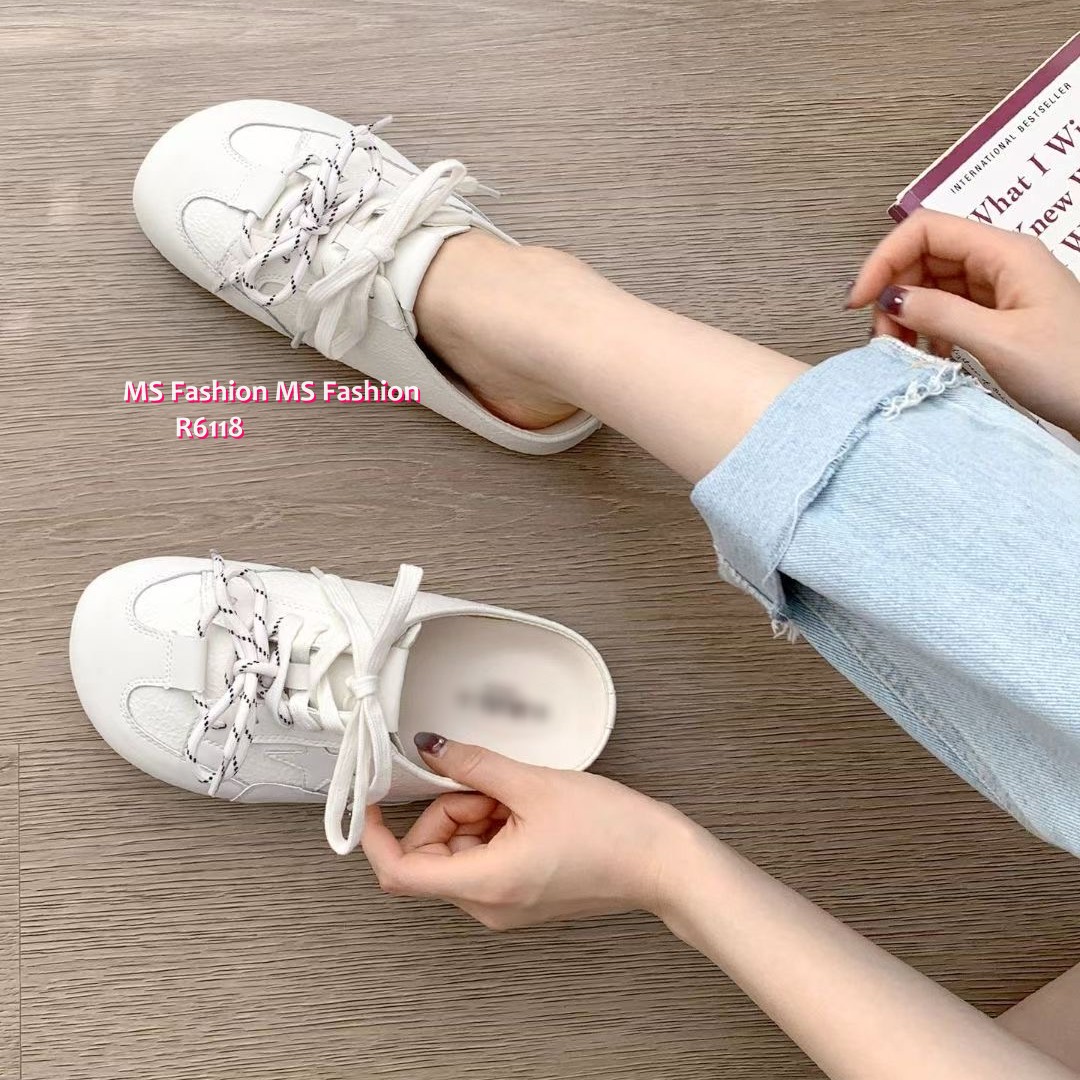 R6118 韓國🇰🇷真皮星星後拖sneakers