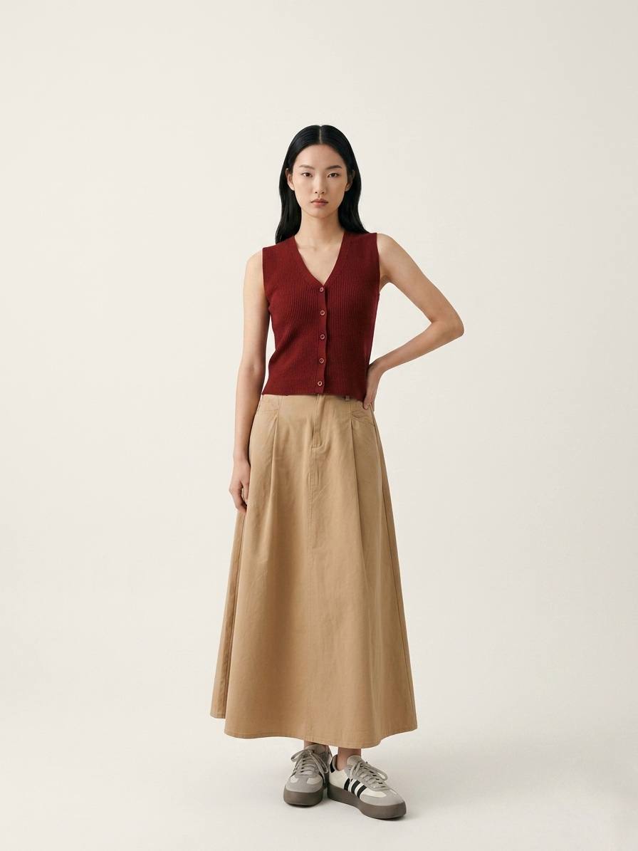 W9118 - A-line Maxi Skirt
