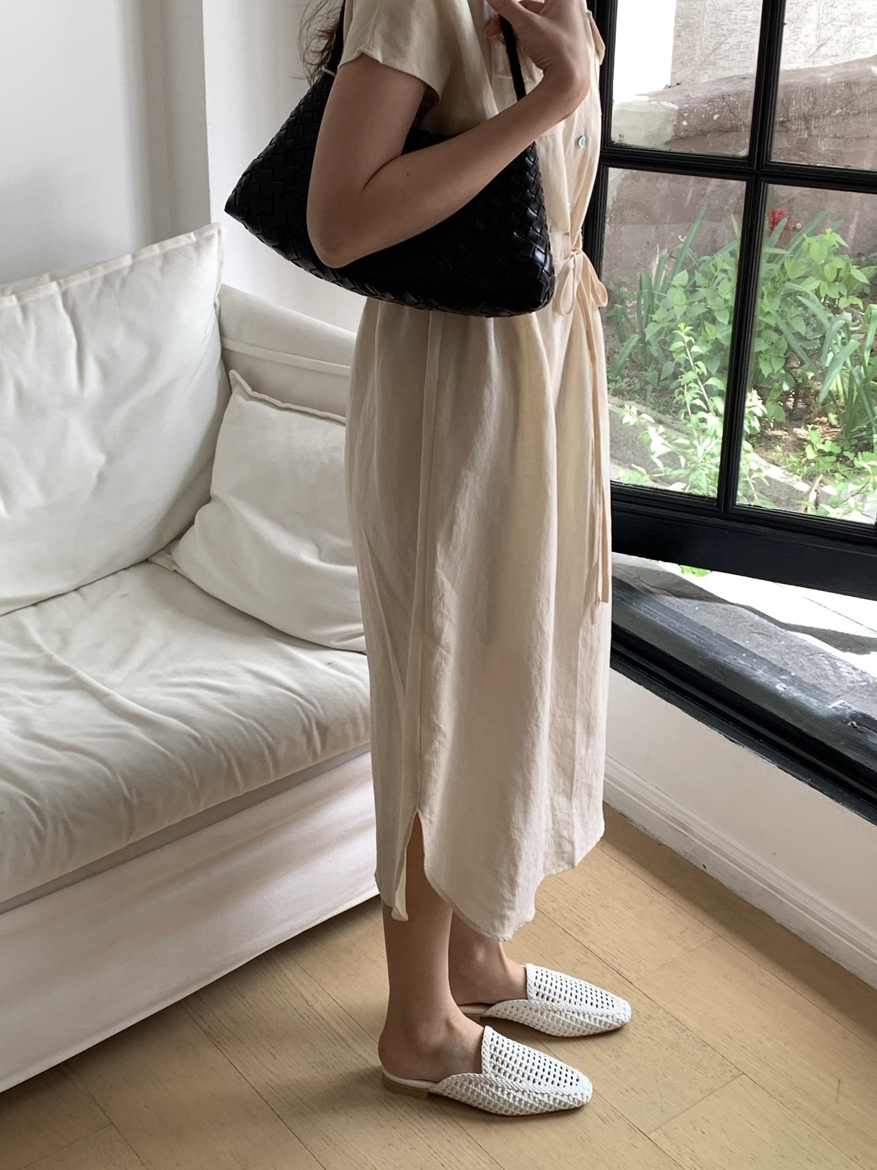 Woven Leather Slide Sandals (4 colors)