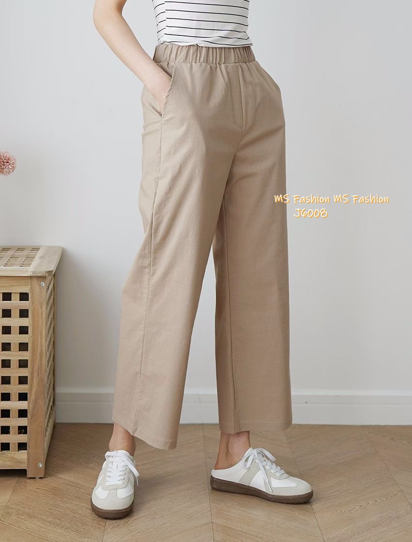 J6008 韓國🇰🇷棉麻直筒褲