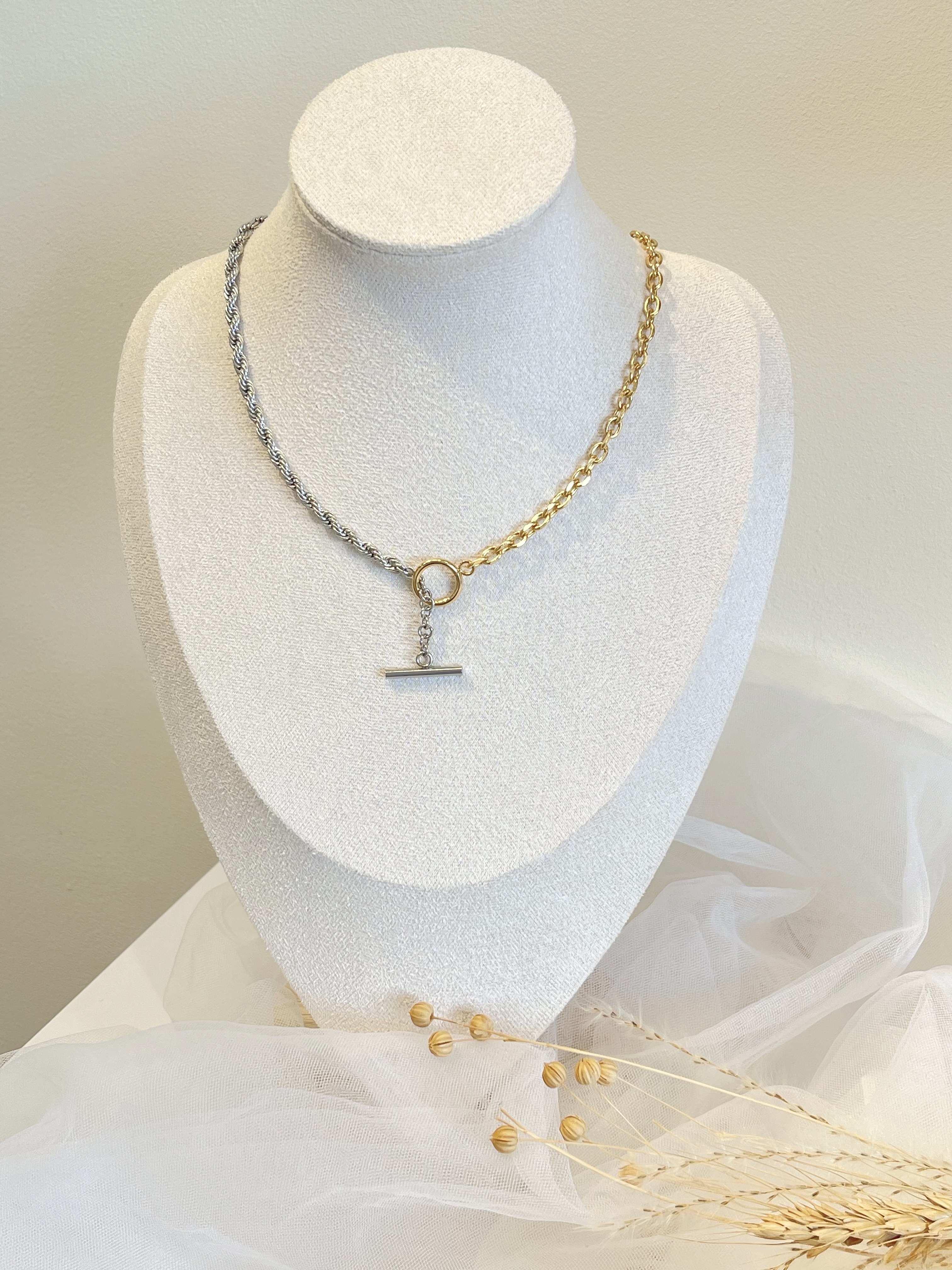 辣妹甜酷OT扣钛钢项链