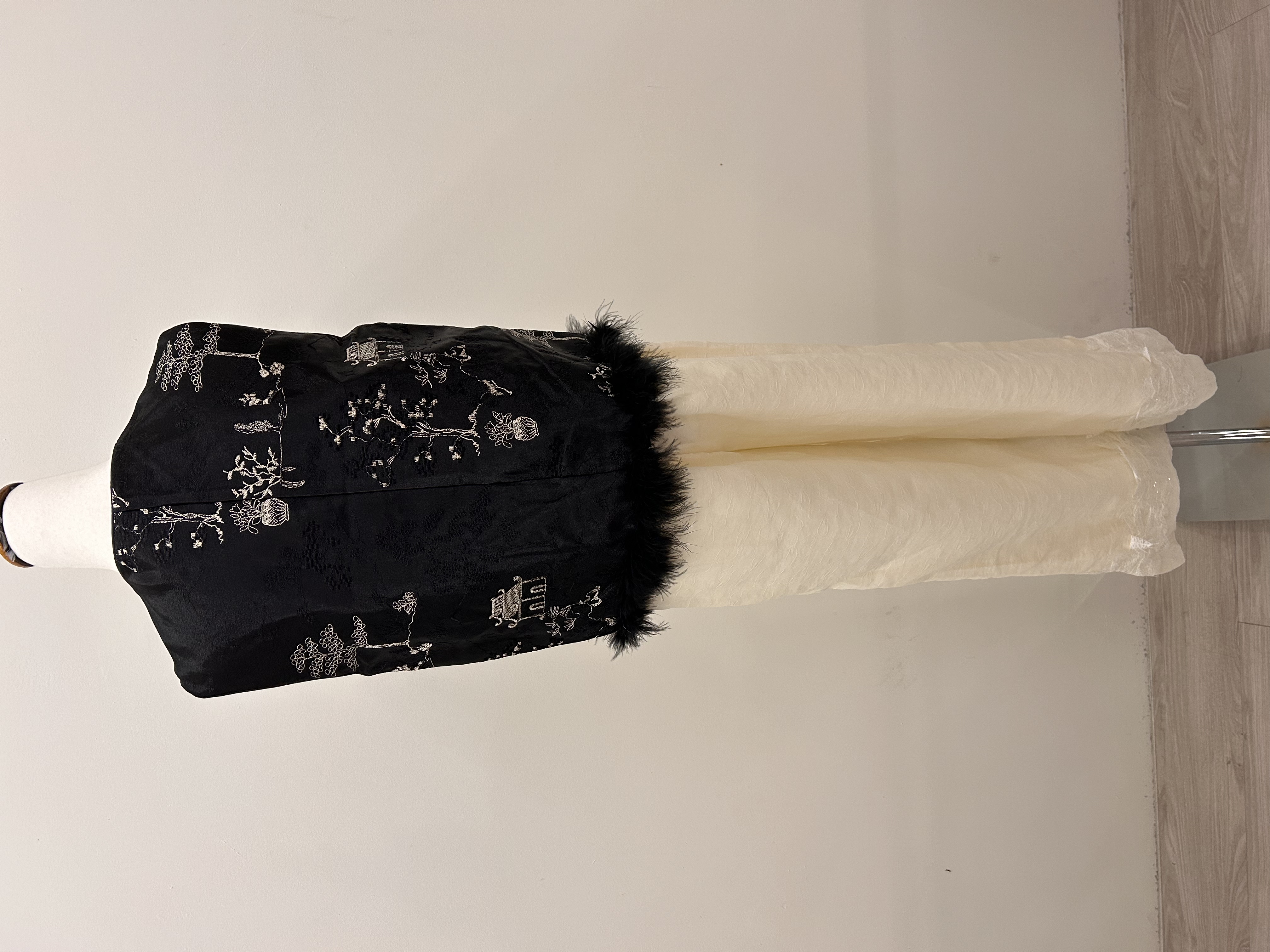 559.WB Embroidered Golden Floral & Bird ST Vest