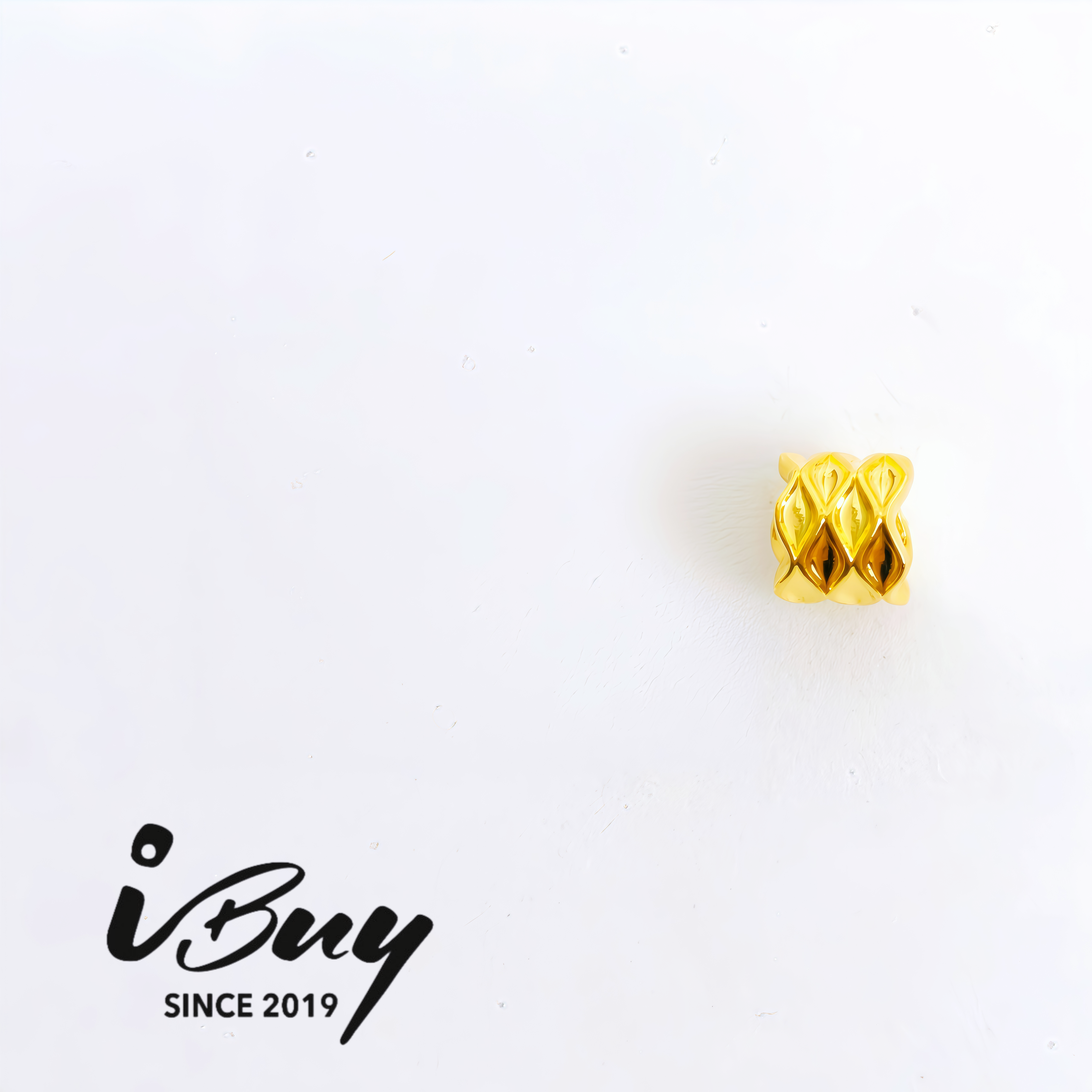 916 HARD GOLD WAVE DIAMONG CUT BEAD 916 硬金 波浪菱格串咀