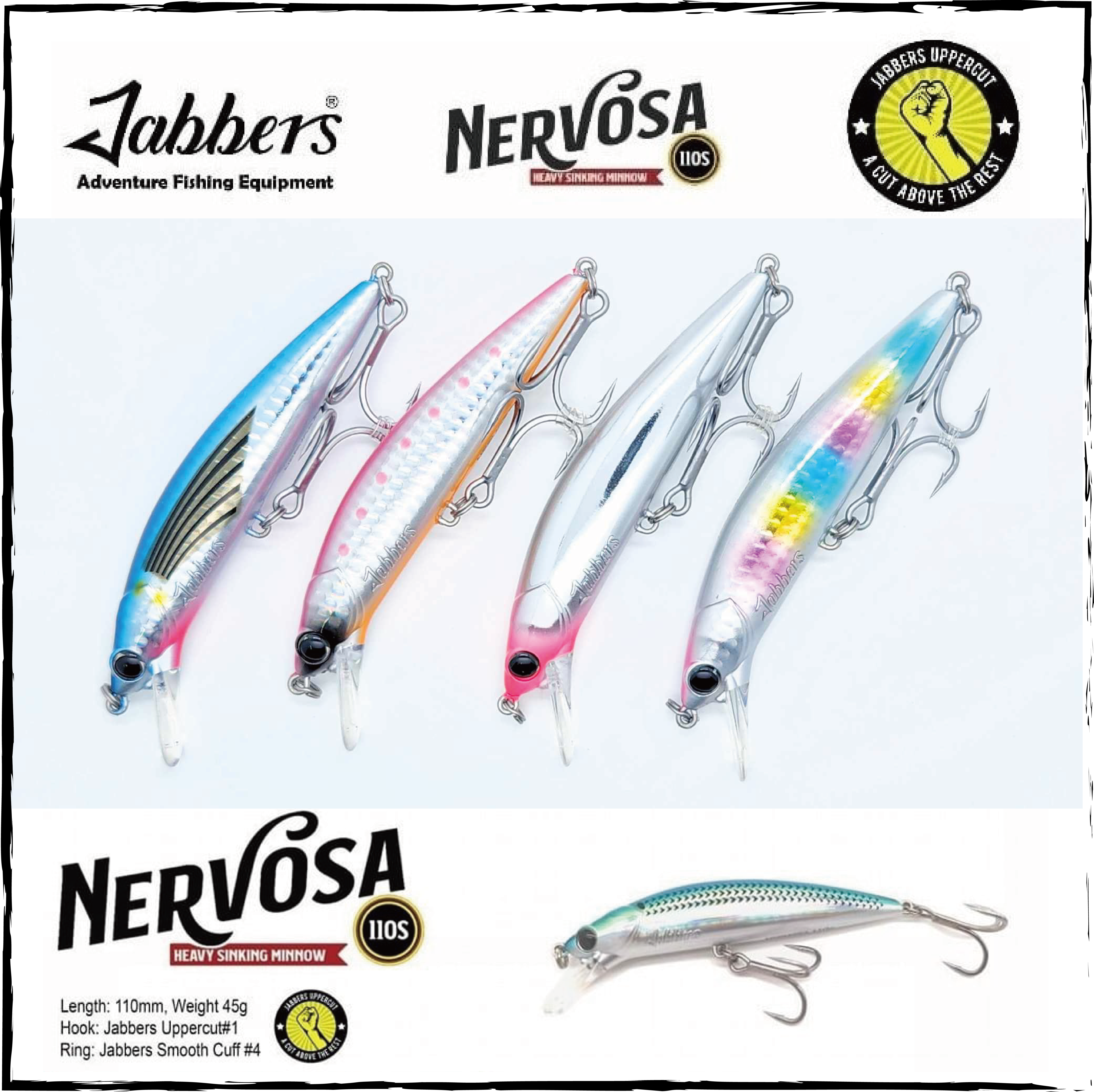 Jabbers Nervosa 110S Heavy Sinking Minnow