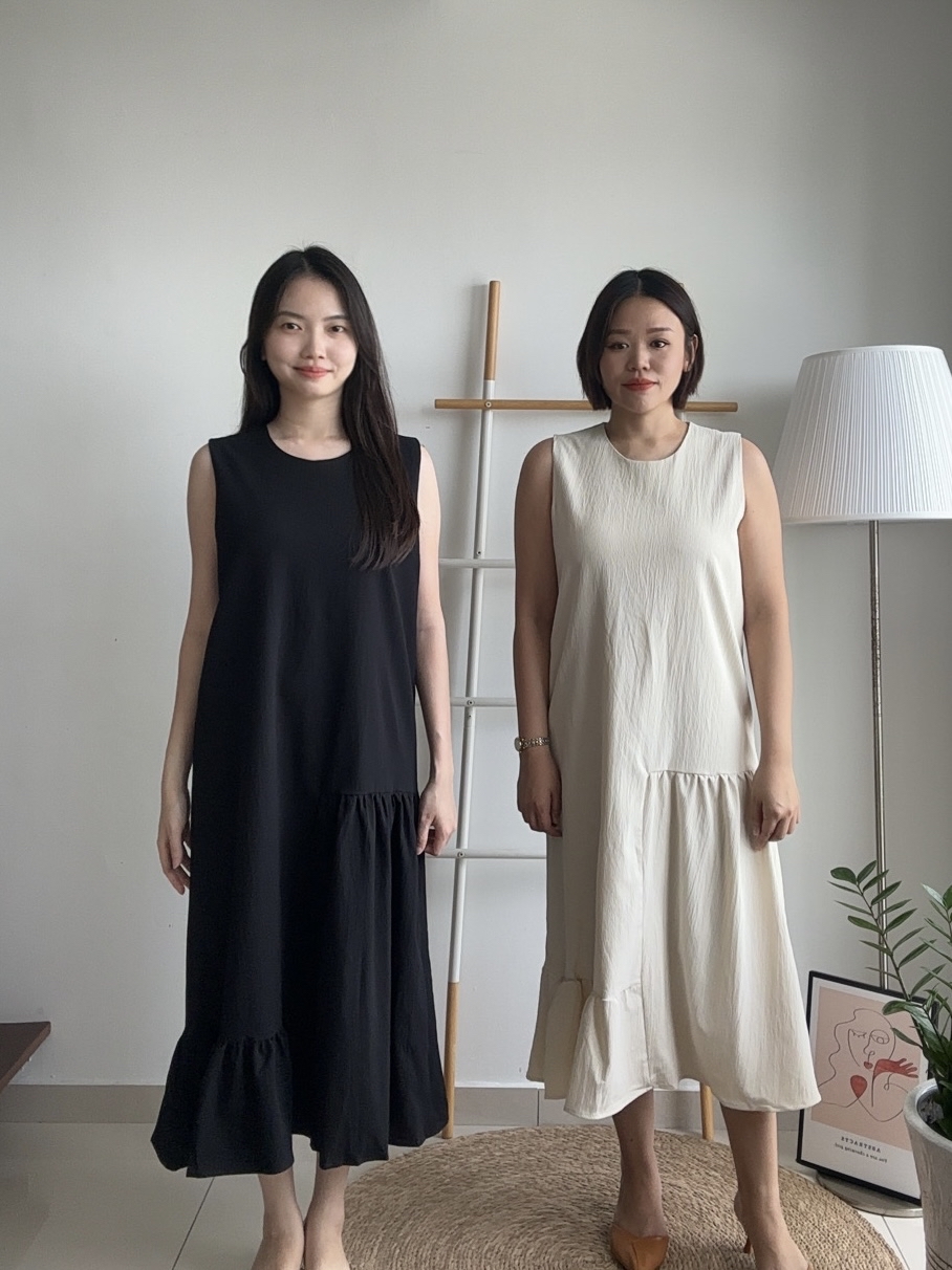 D2352 Sleeveless Layered Dress - 3 Colors 