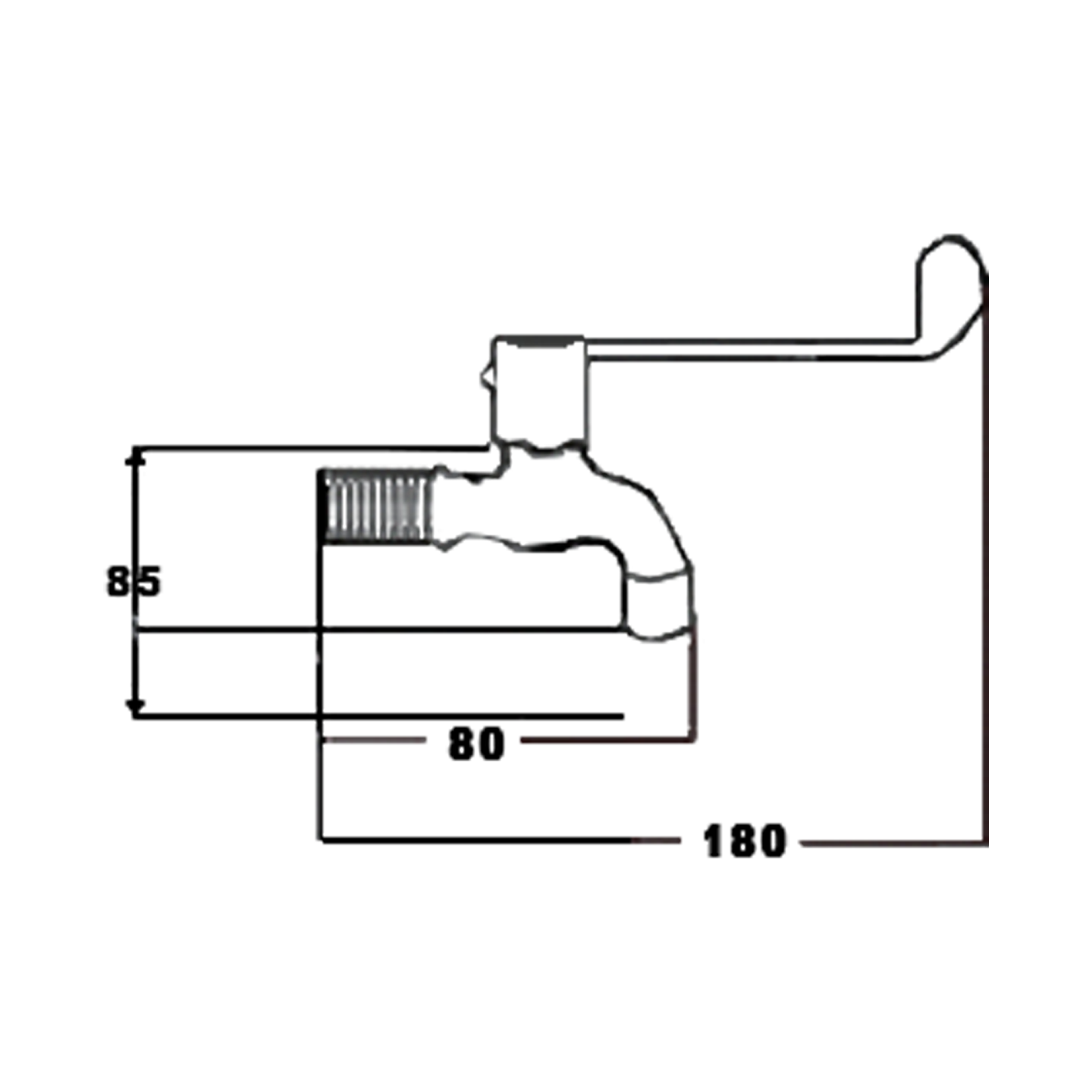 Otosani 304# Stainless Steel Elbow Line Basin Tap (966-37#) OTO966-37