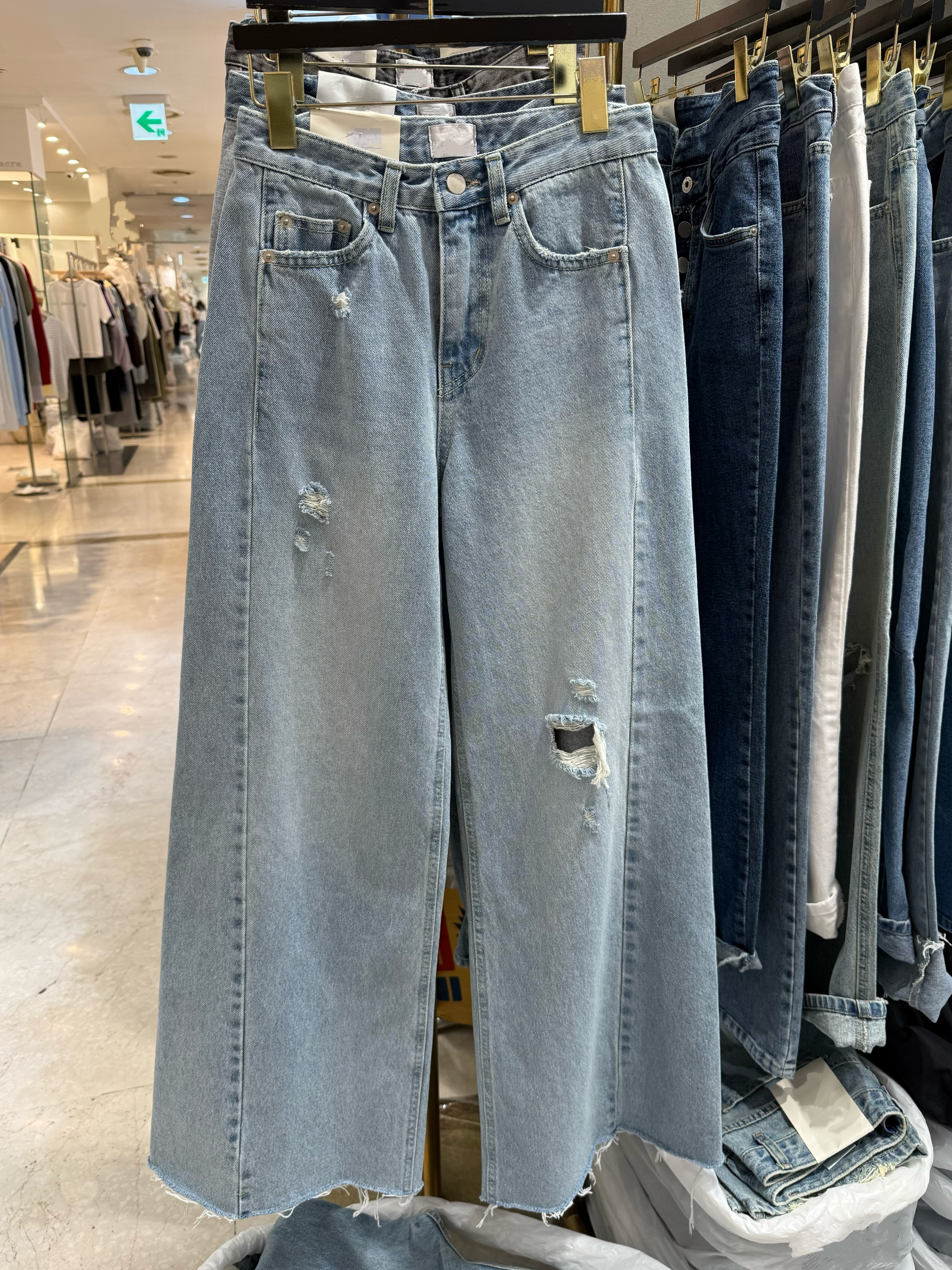 牛仔闊腳褲