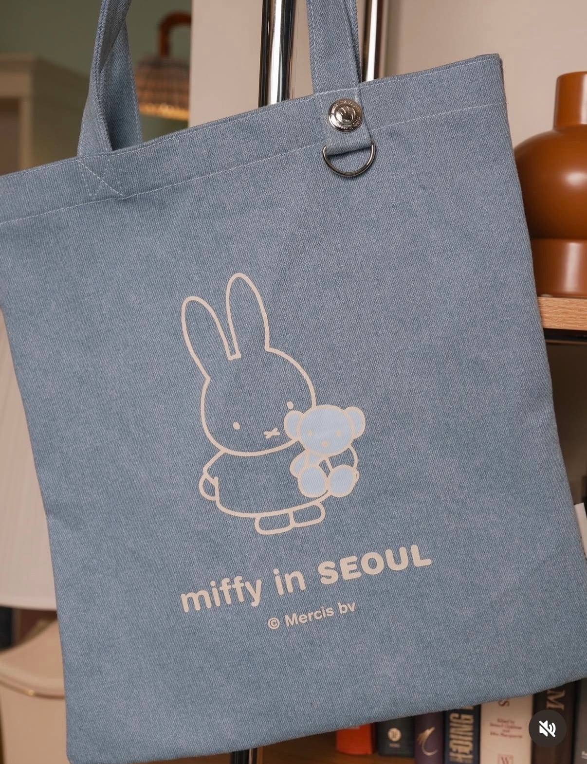 救救3小兔B行動 新登場 [韓國直送] Miffy in Seoul限定 Denim牛仔布系列 Eco Tote Bag